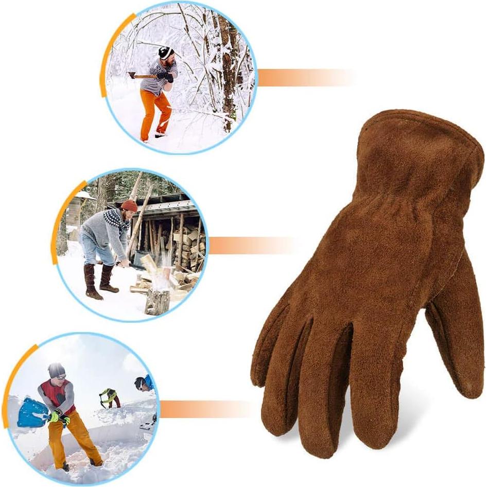 Guantes de Trabajo OZERO Invierno Cuero Aislados Térmicos