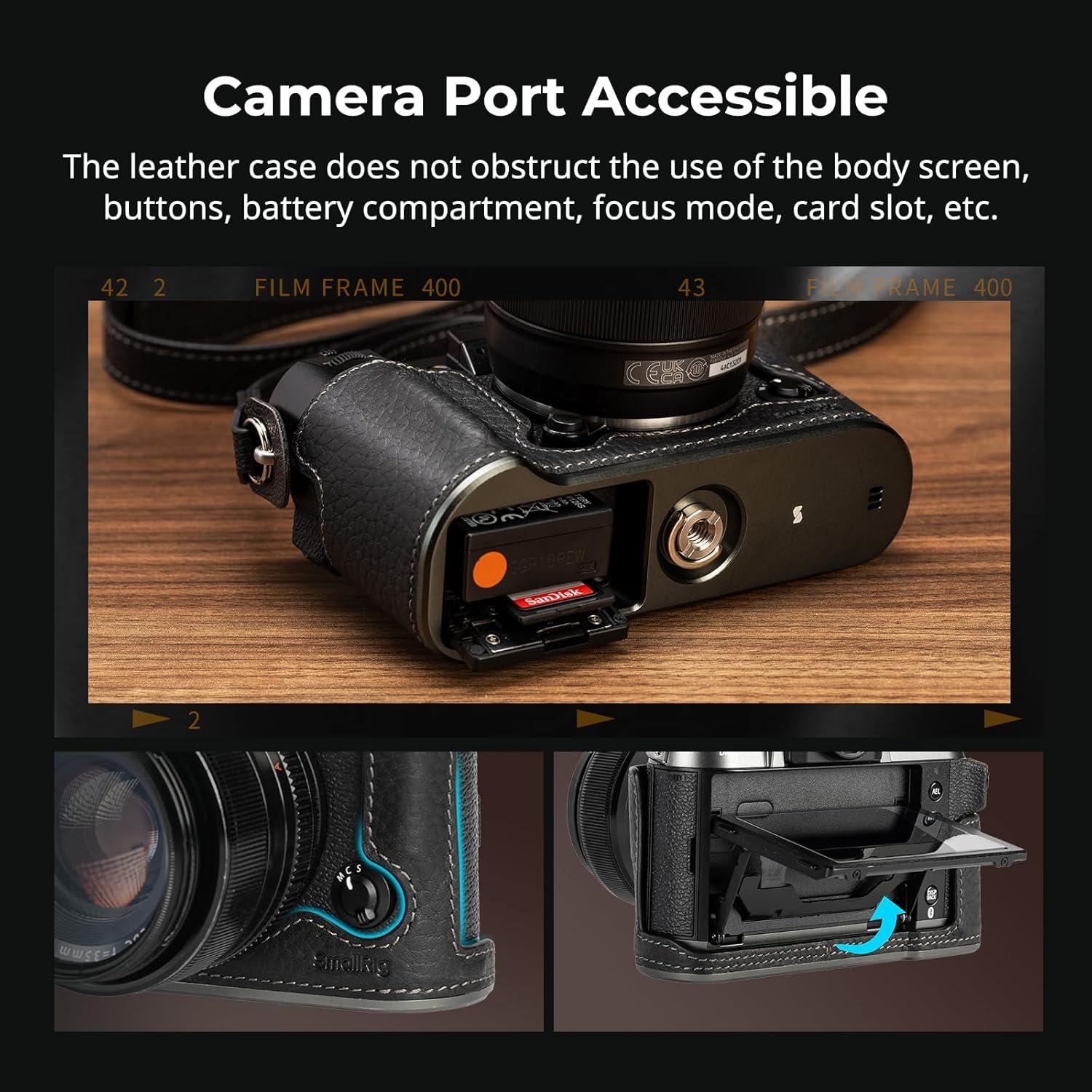 Funda de Cuero a Medias SmallRig para Fujifilm X-T50 - Negro