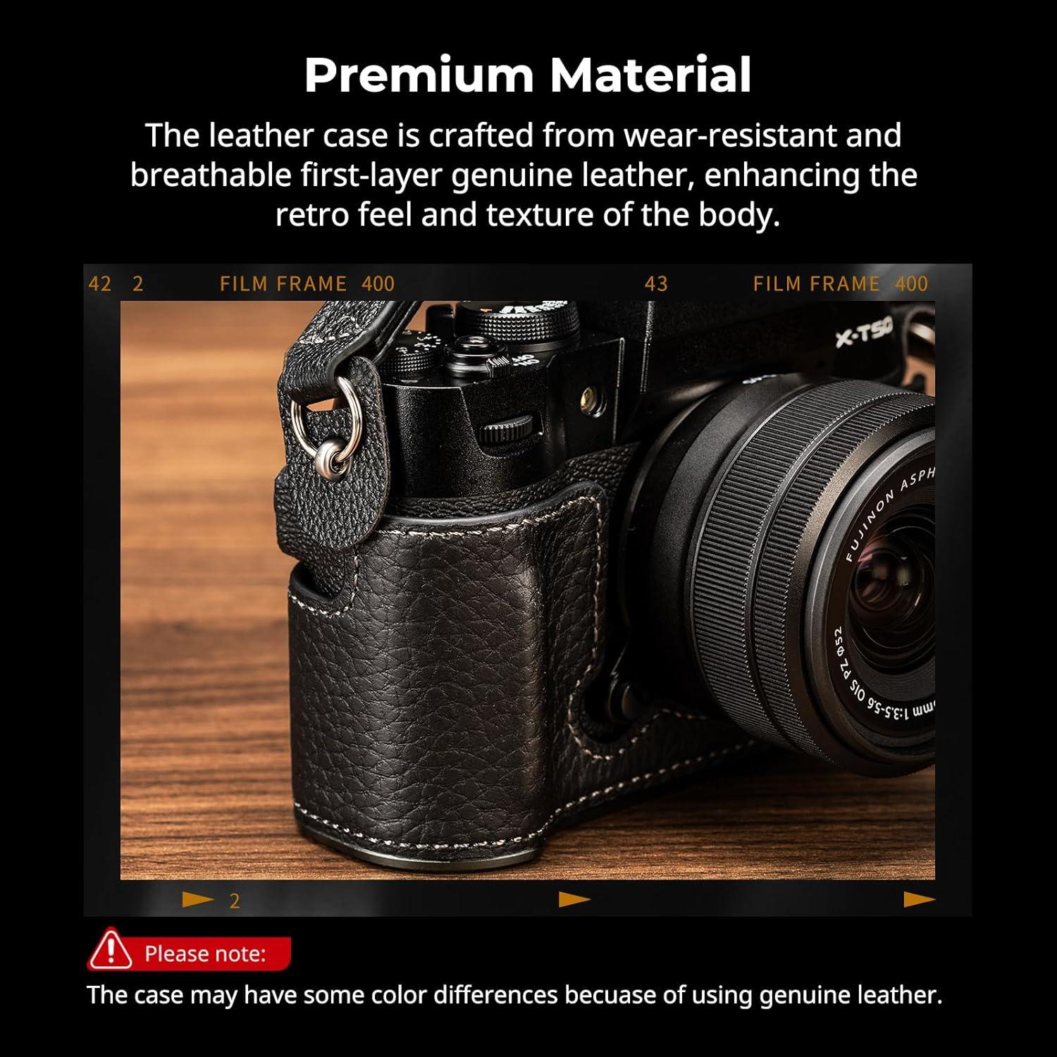 Funda de Cuero a Medias SmallRig para Fujifilm X-T50 - Negro