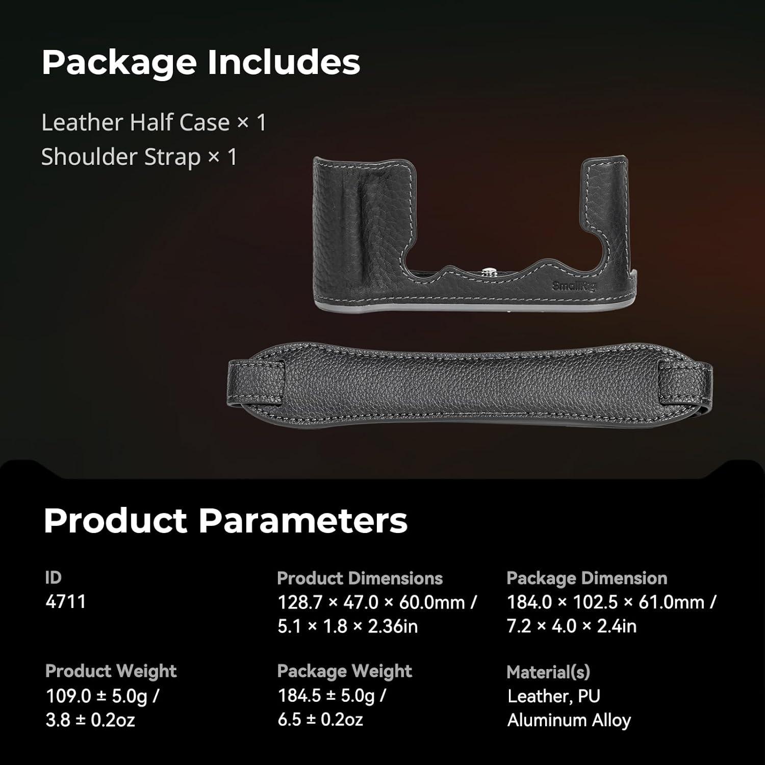 Funda de Cuero a Medias SmallRig para Fujifilm X-T50 - Negro