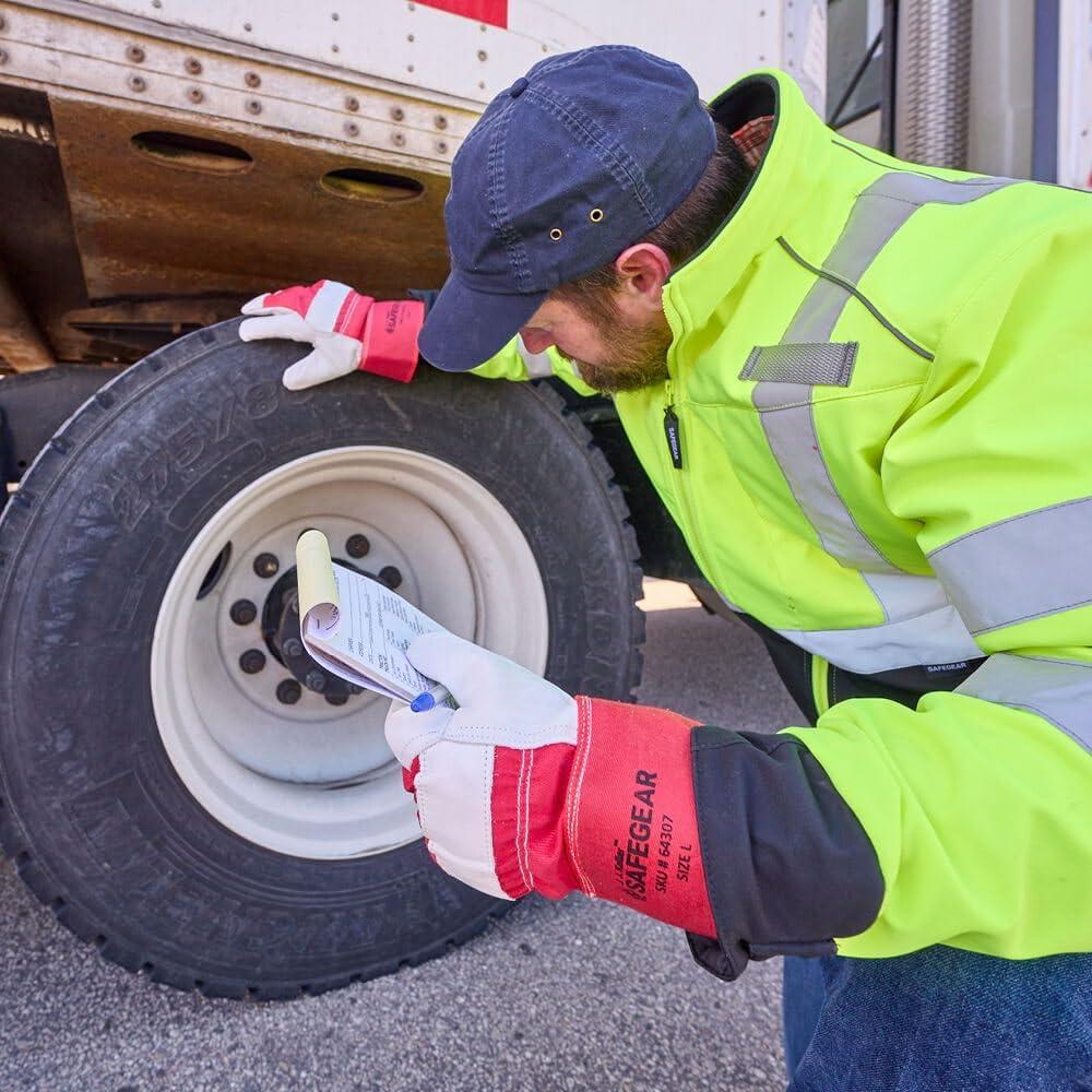 Guantes de Trabajo J. J. Keller SAFEGEAR de Cuero Rojo - 3 Pares