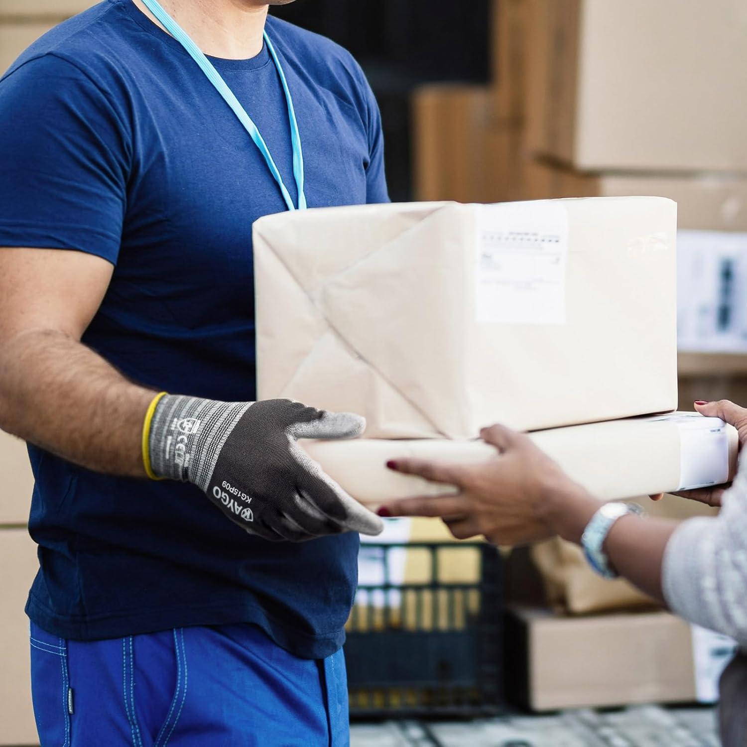 Guantes de Trabajo KAYGO PU 12 Pares Nylon Transpirables