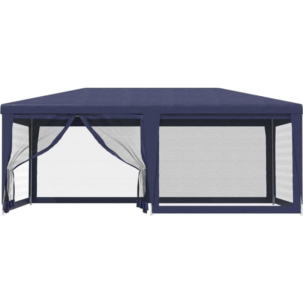 Carpa de Fiesta MINERWALL 6x4m con 6 Paredes de Malla Azul