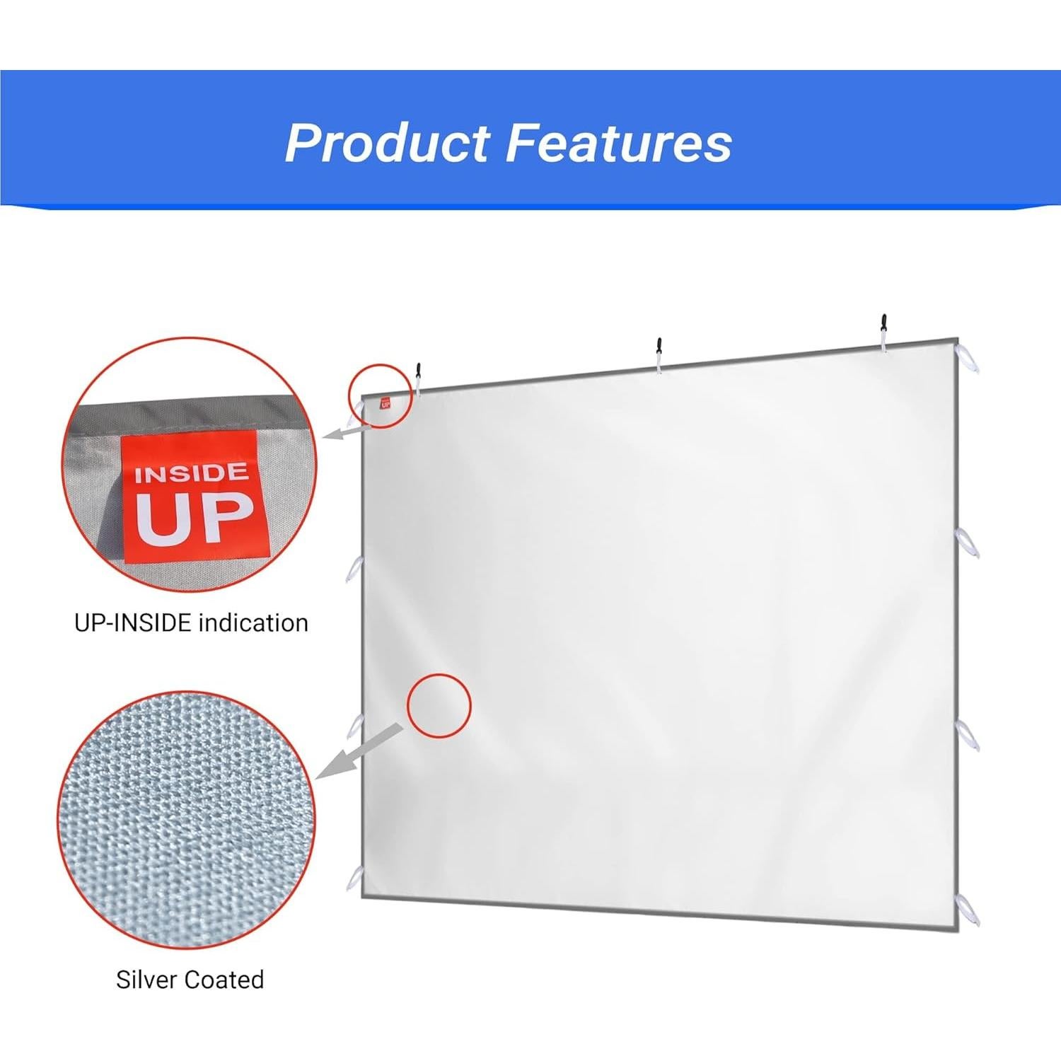 Pared Lateral Solar Crown Shades 2.44x1.83m Gris Impermeable