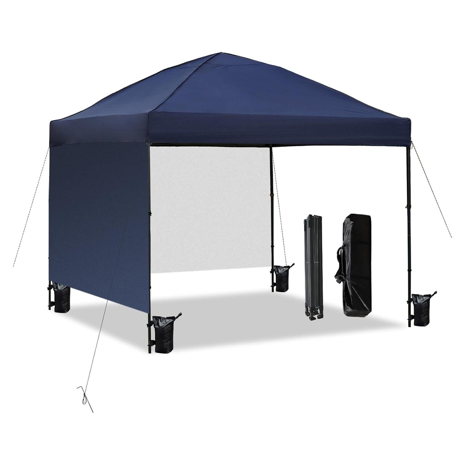 Carpa Plegable 3x3m AERGERGER Impermeable con 2 Paredes Laterales
