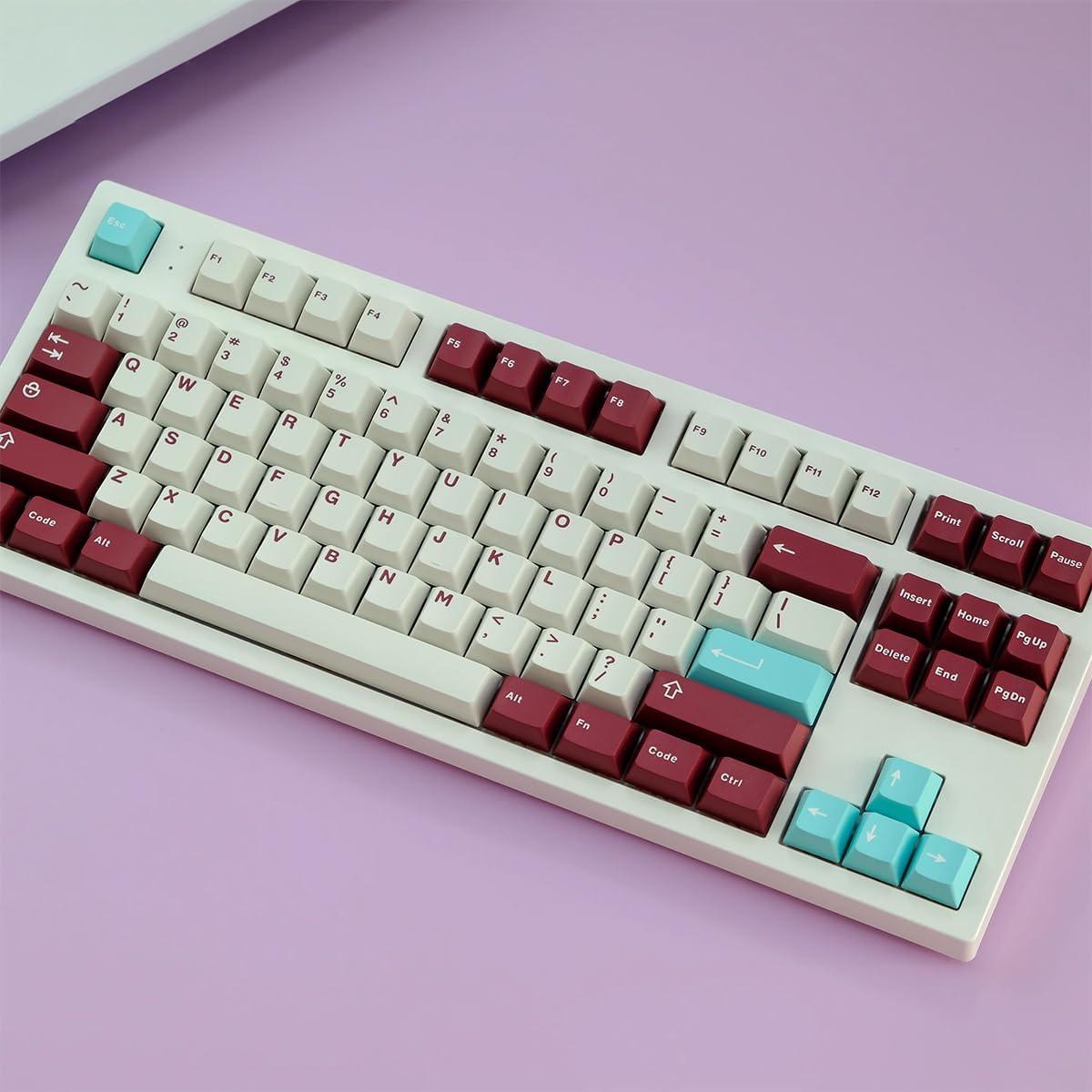 Conjunto de Teclas Yuru 163 Teclas Doble Tiro Sumgsn Rojo/Negro