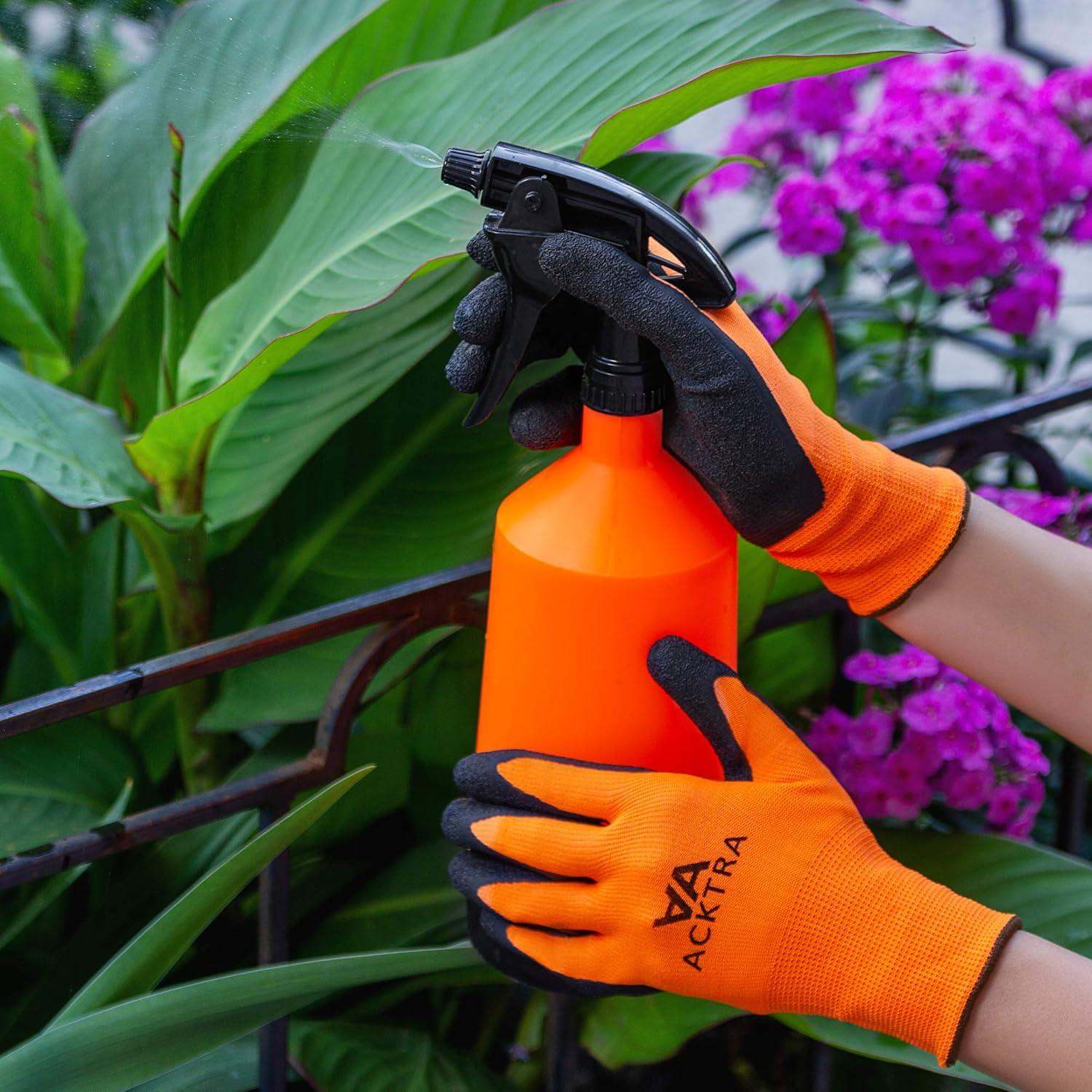 Guantes de Trabajo Acktra Medianos 12 Pares Nylon Rojo