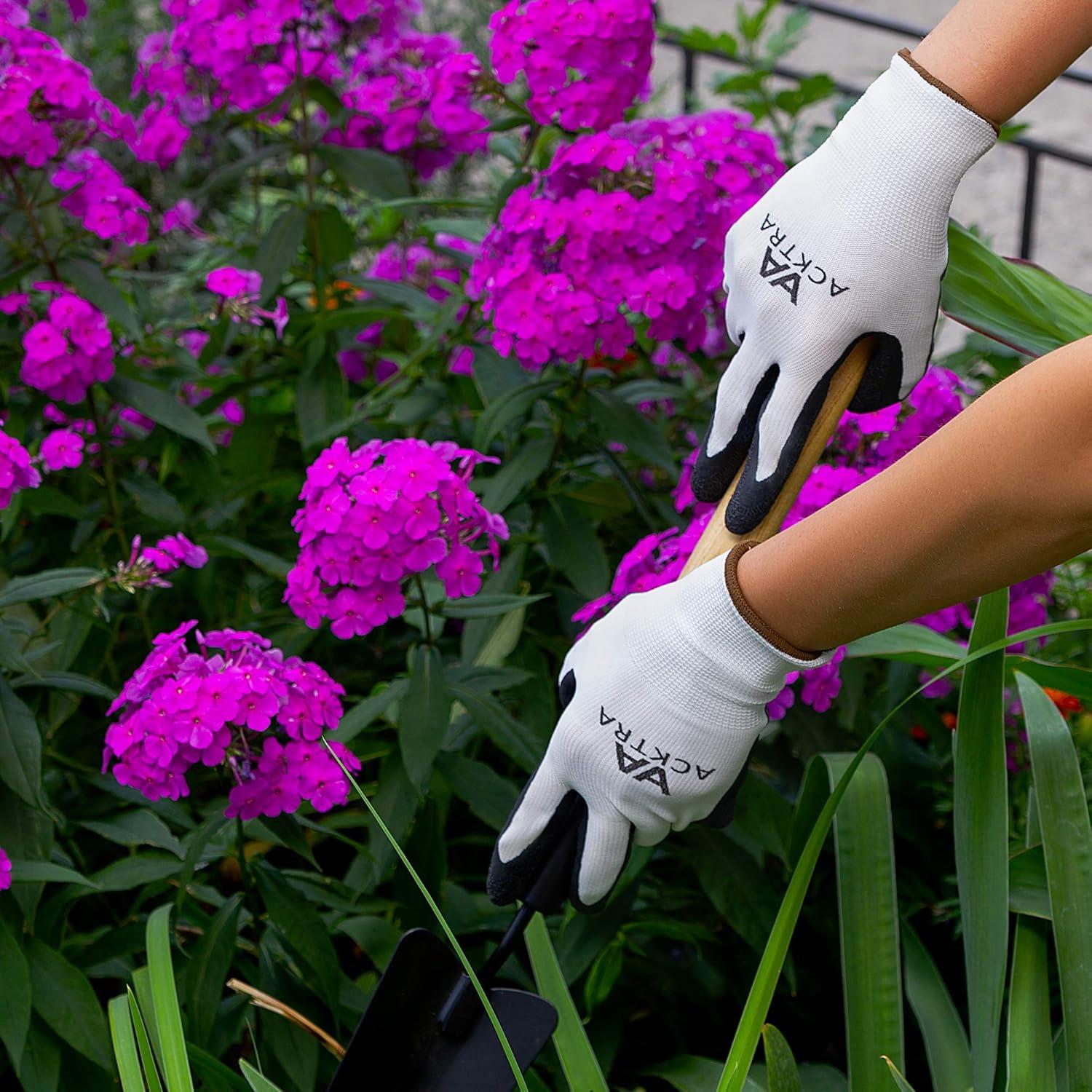 Guantes de Trabajo Acktra Medianos 12 Pares Nylon Rojo