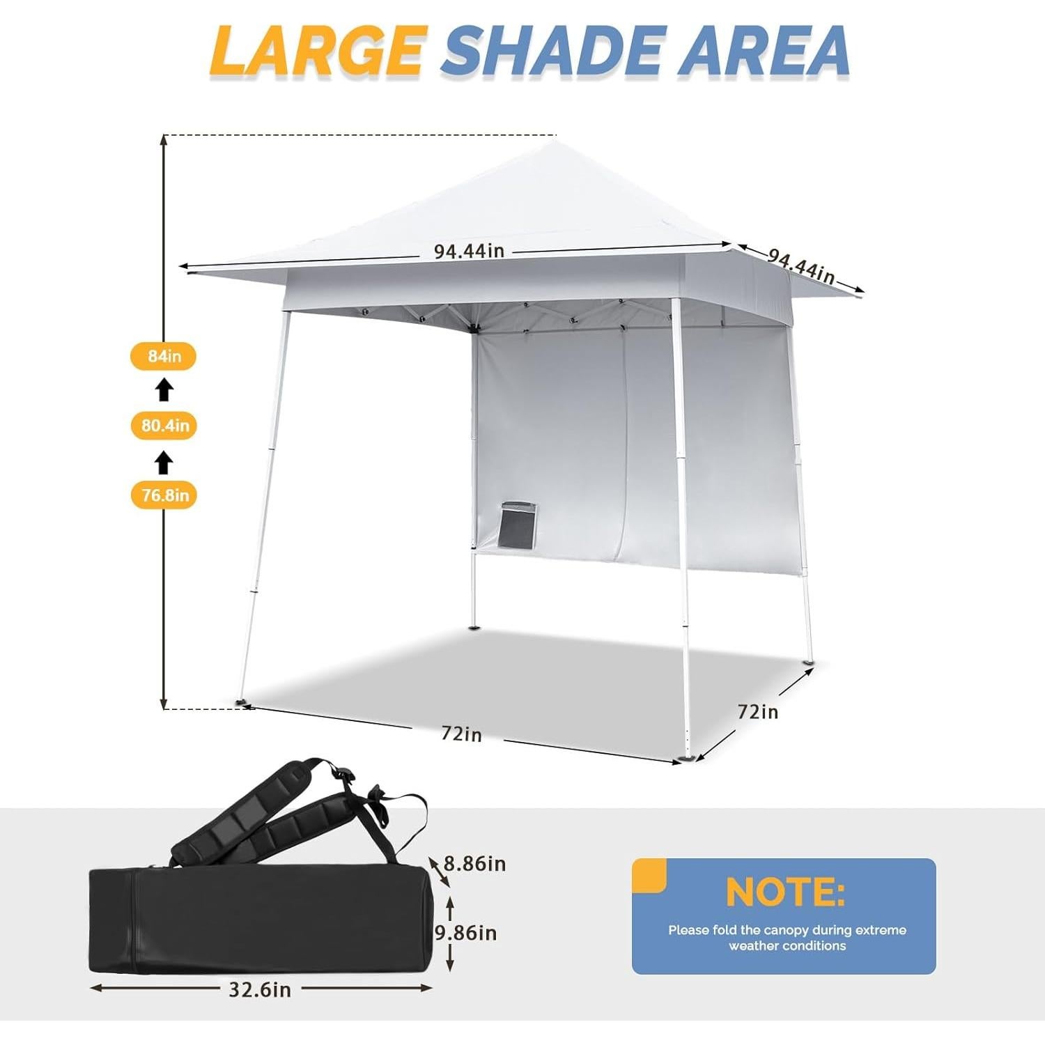 Carpa Plegable 2.44x2.44m ATGHYURT Impermeable Blanca
