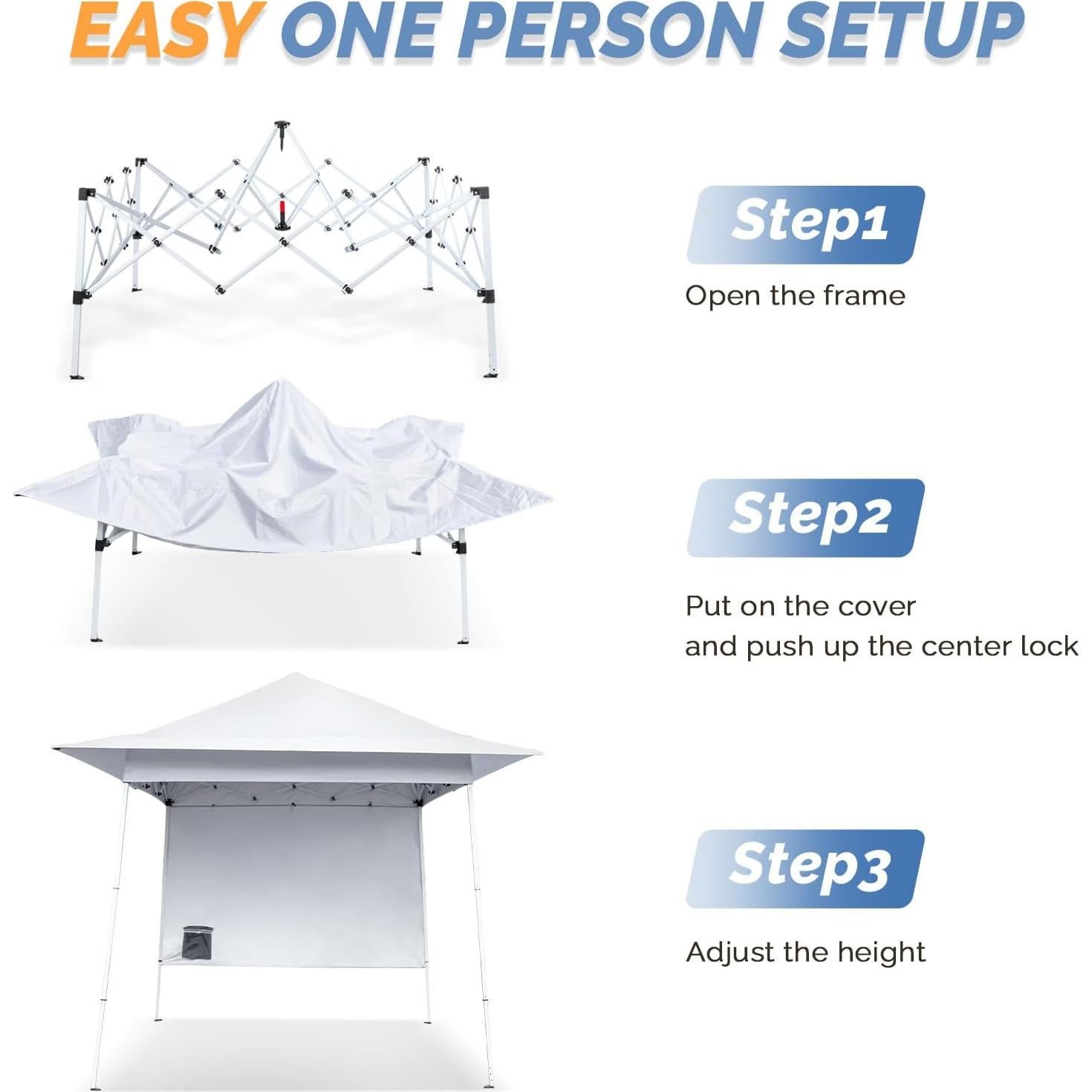 Carpa Plegable 2.44x2.44m ATGHYURT Impermeable Blanca