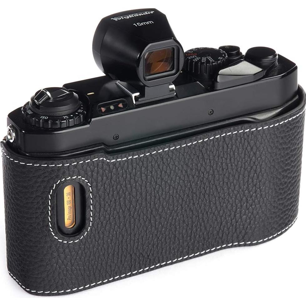 Funda de Cuero Real para Cámara Voigtlander Bessa-R Bessa-L Negra
