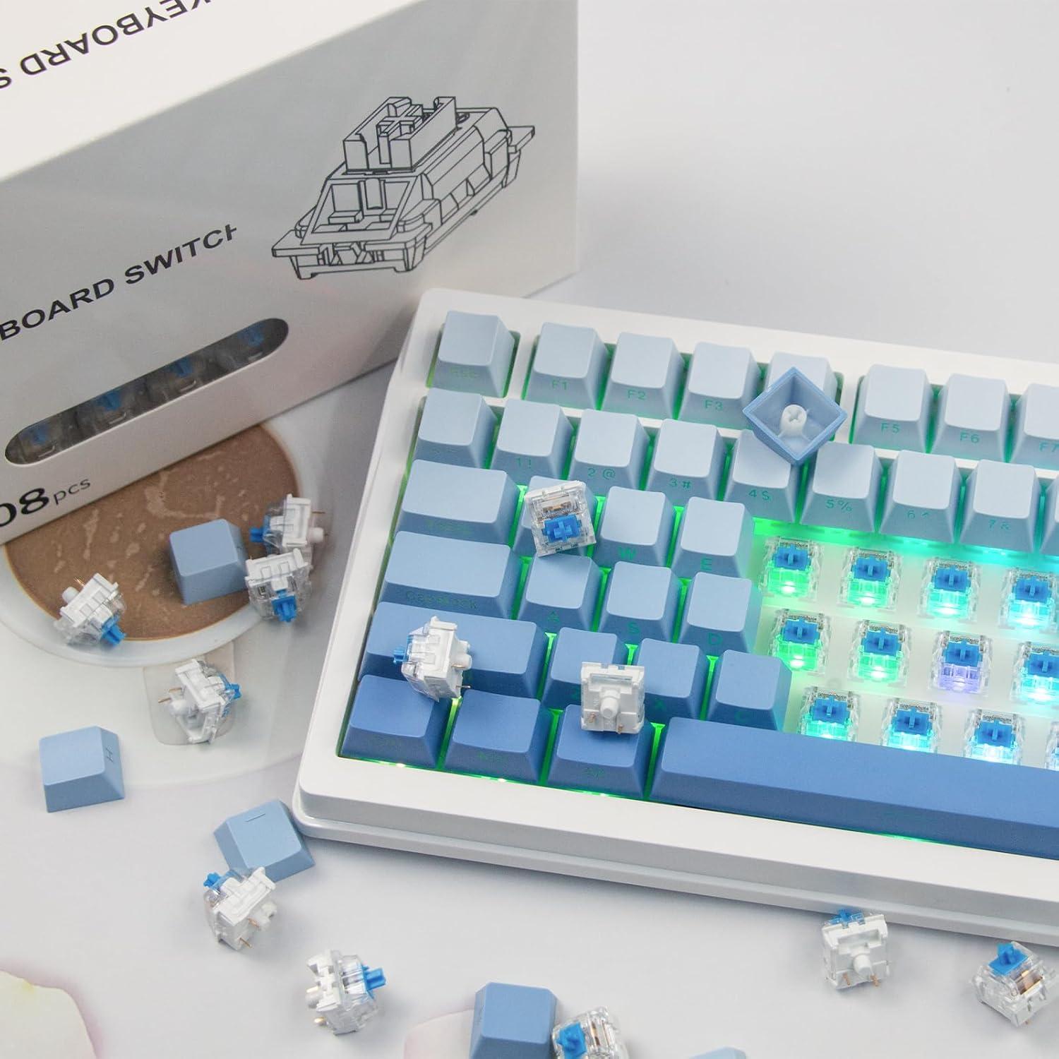 Teclado Mecánico para Juegos Gngzyte 10 Pcs Interruptores Azules