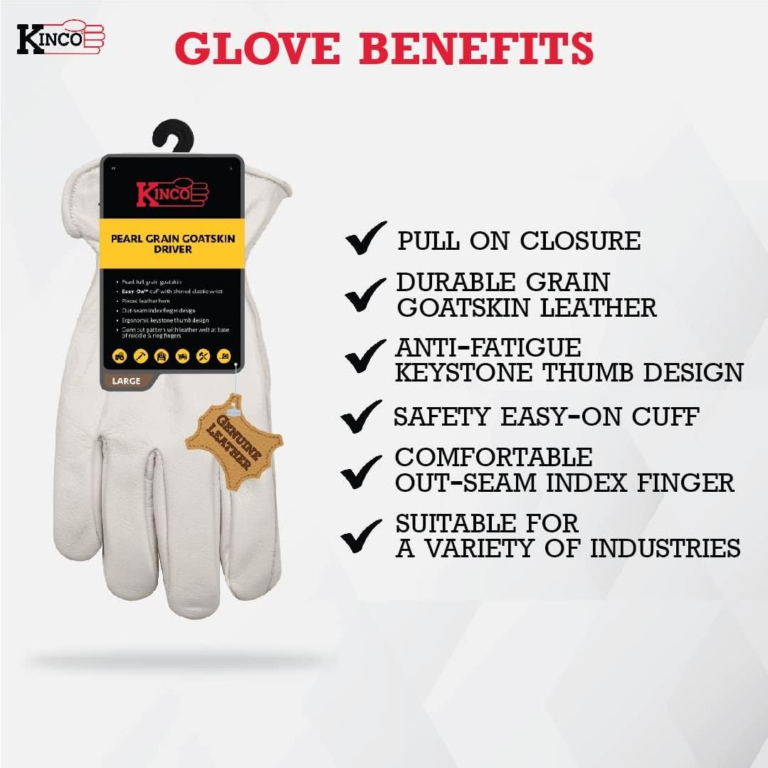 Guante de Trabajo Kinco 92-S Cuero de Cabra X-Large