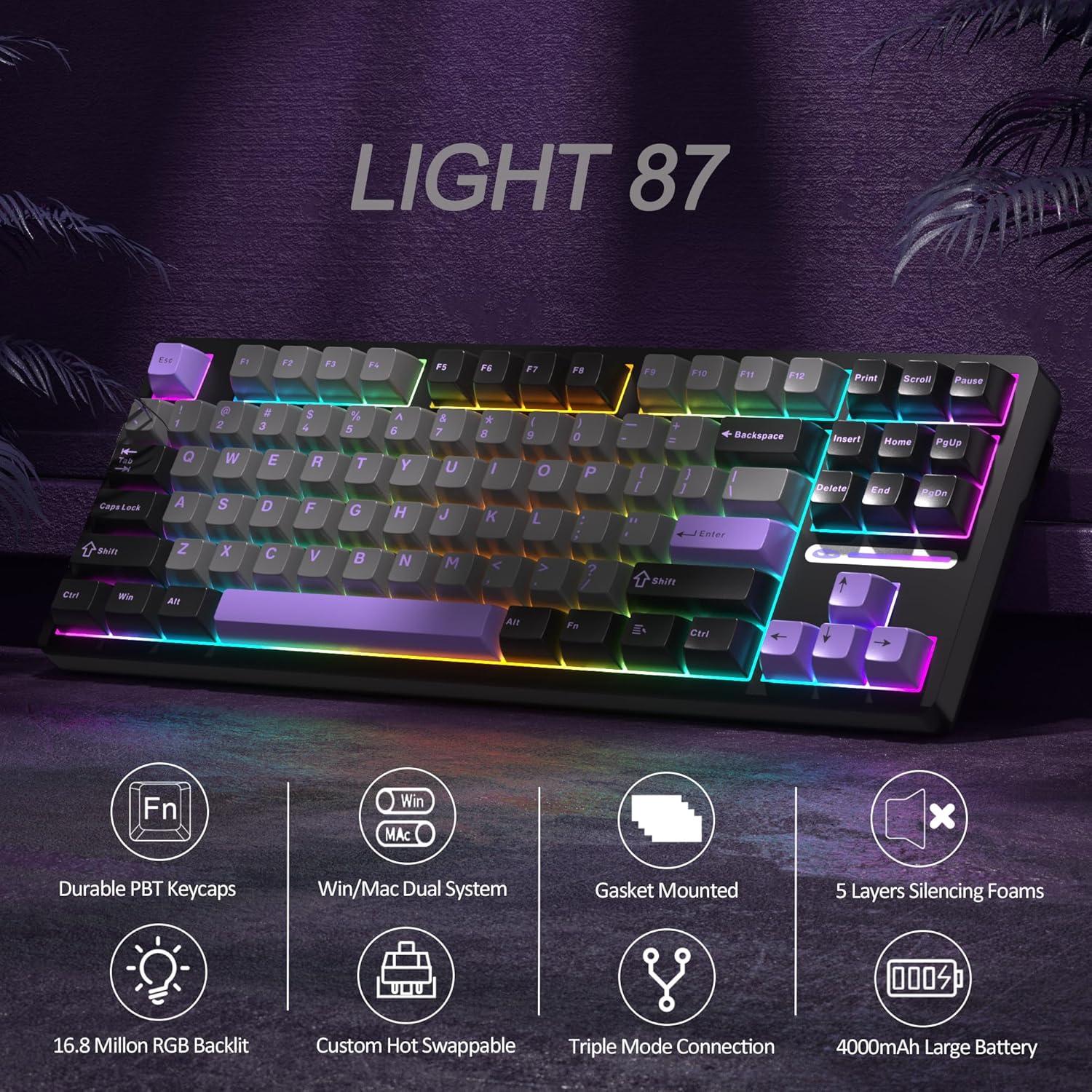 Teclado Inalámbrico MageGee LIGHT87 Mecánico RGB 4000mAh