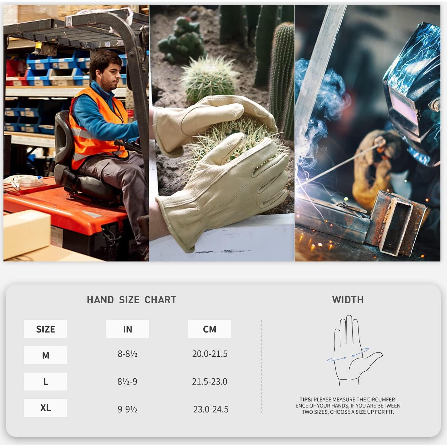 Guantes de trabajo HLDD HANDLANDY de cuero para jardinería