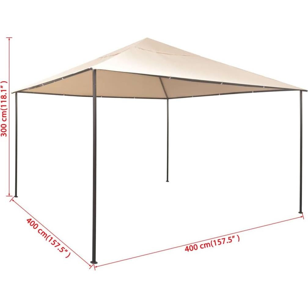 Toldo Gazebo 400x400 cm EVERSTRO Beige Resistente al Agua