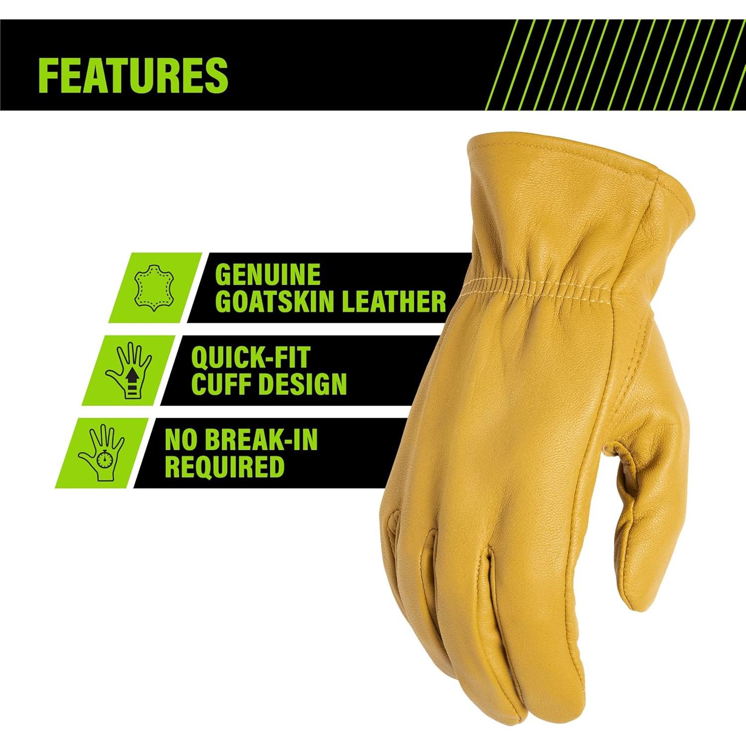 Guantes de trabajo AWP de cuero de cabra X-Large marrón