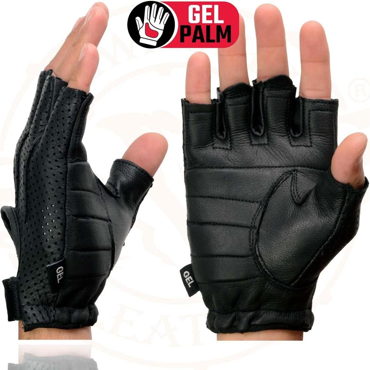 Guantes de motocicleta Milwaukee SH877 de ciervo sin dedos