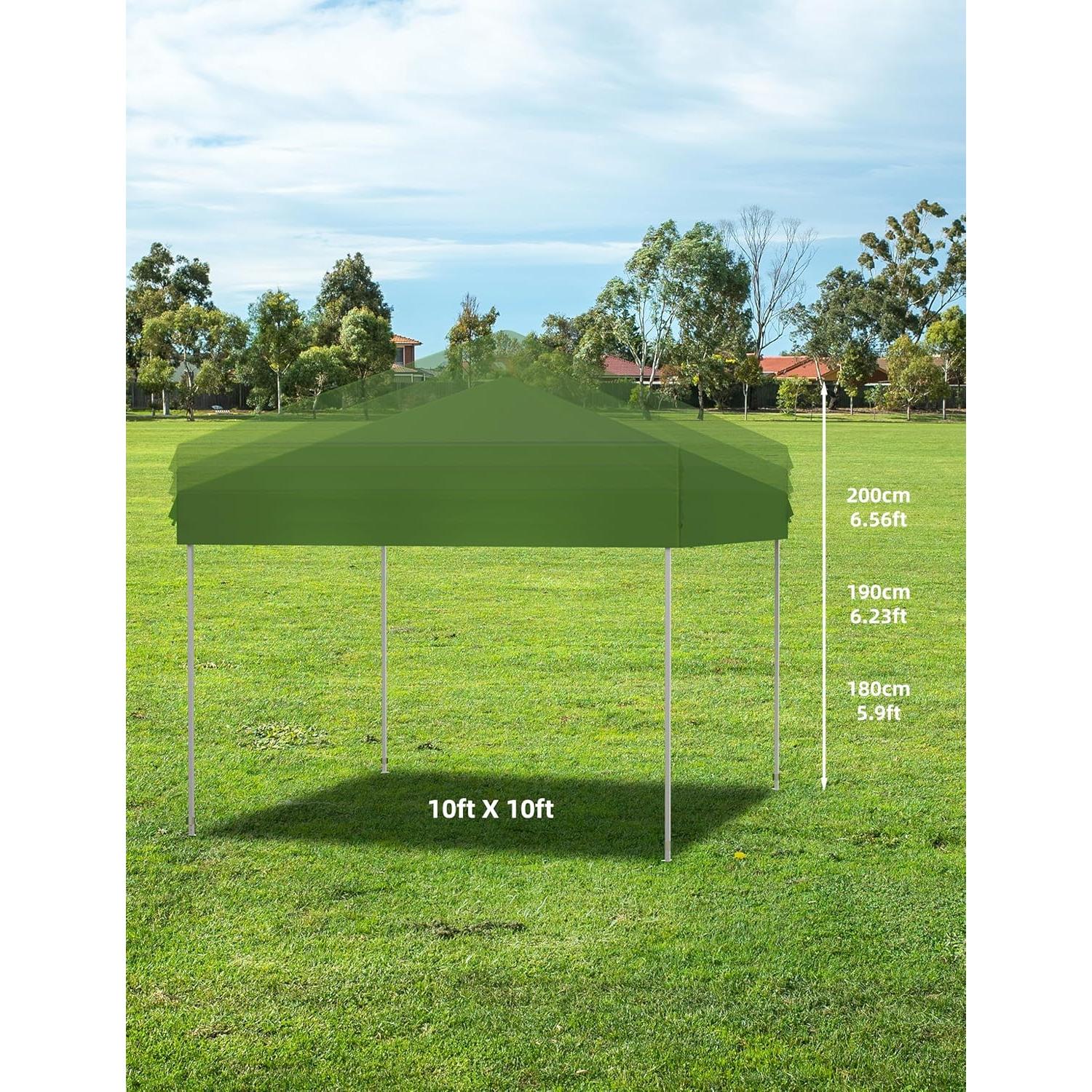 Carpa Plegable GarveeLife 10x10 Verde Impermeable UV 50+