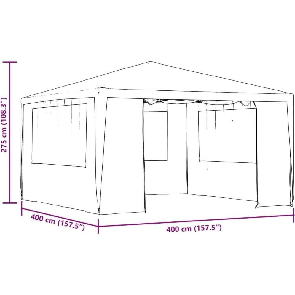 Carpa Profesional para Fiestas EVERSTRO 4x4m Blanca con Paredes