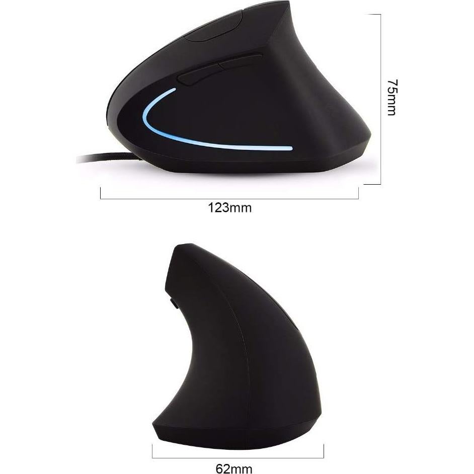 Ratón Vertical con Cable Ai5G DPI Ajustable para Mano Derecha