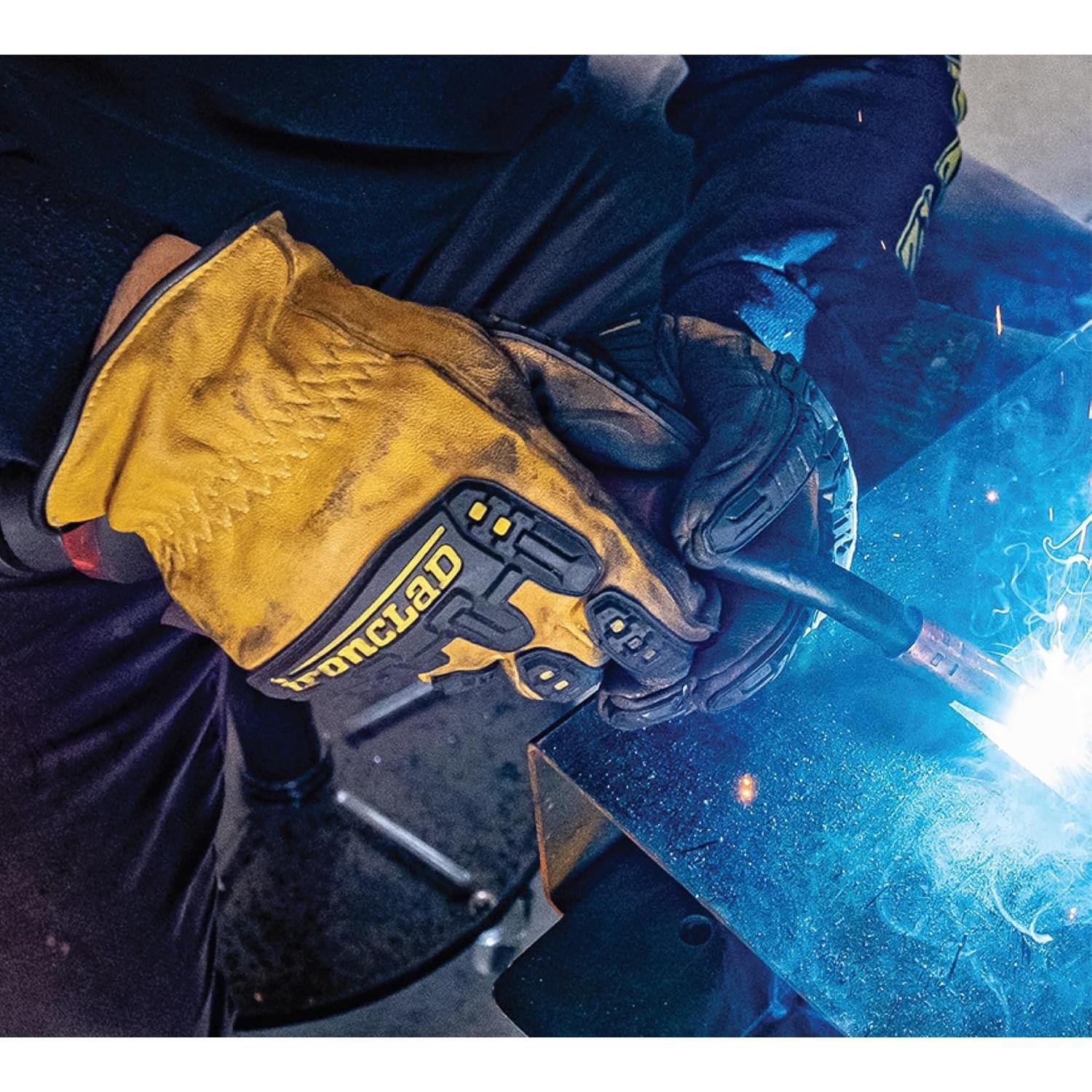 Guante de Trabajo Ironclad 360° Cuero Amarillo Grande