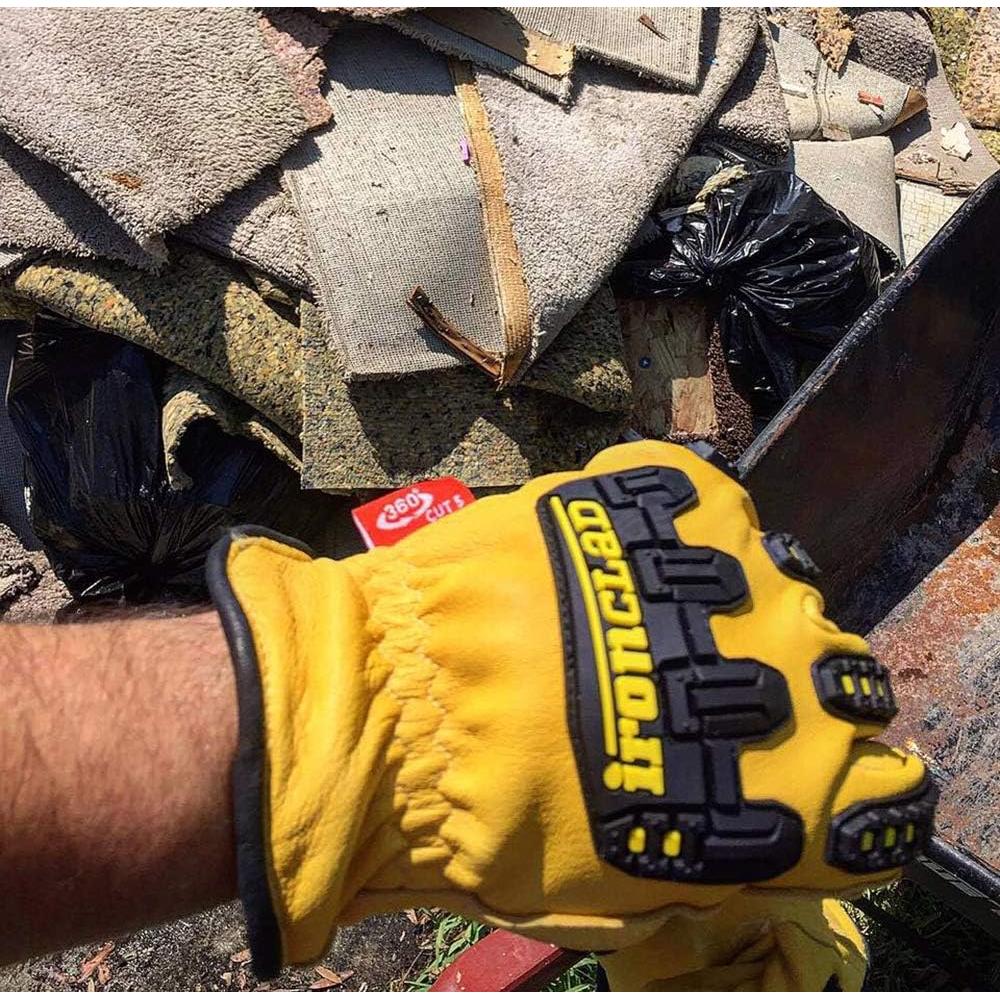 Guante de Trabajo Ironclad 360° Cuero Amarillo Grande