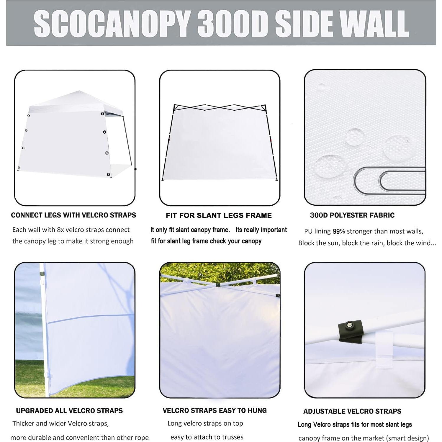 Pared Lateral ScoCanopy para Carpa Inclinada 3 Piezas 225x305 cm