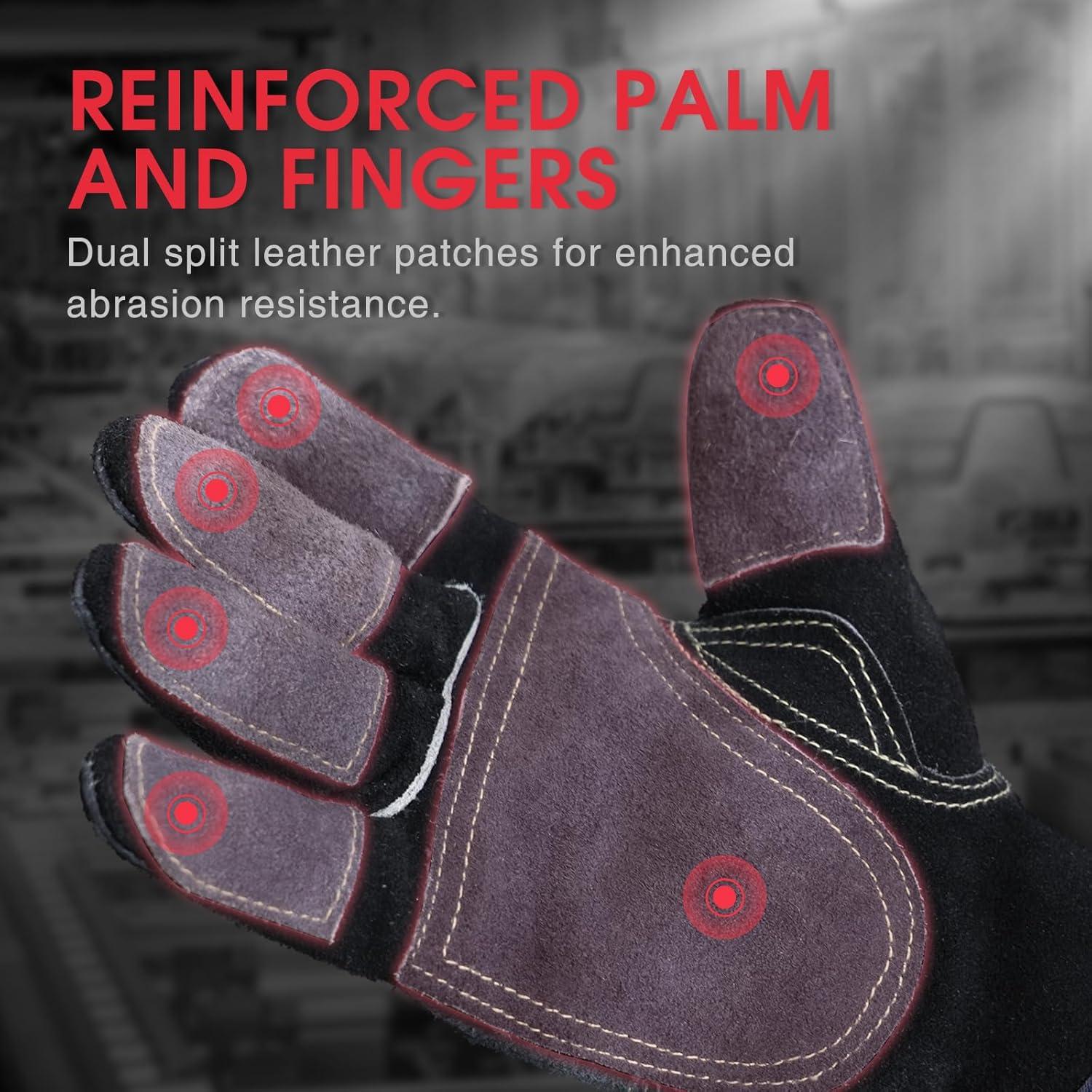 Guantes de Trabajo Yeswelder de Cuero Reforzados L