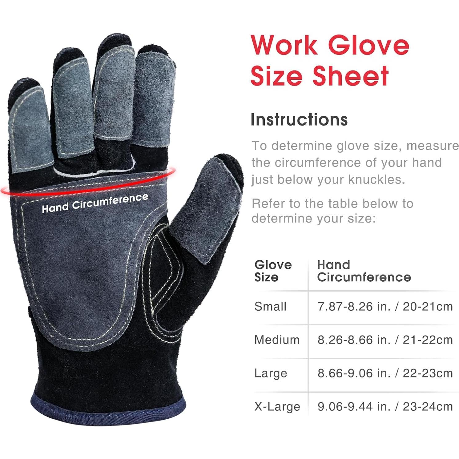 Guantes de Trabajo Yeswelder de Cuero Reforzados L