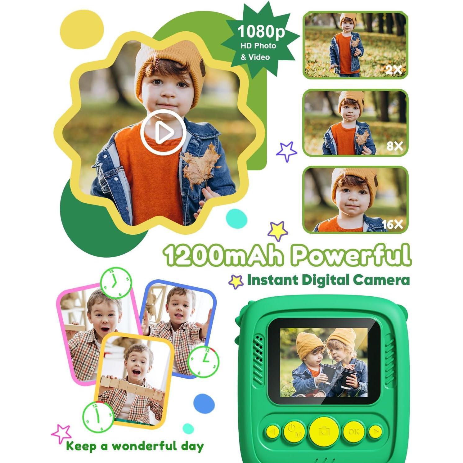 Cámara Instantánea Digital Lizzbey 48MP Verde para Niños