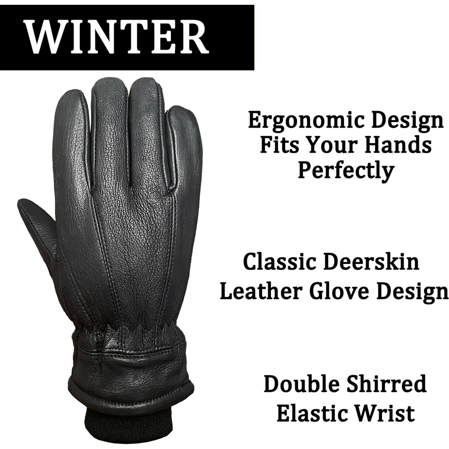 Guantes de Invierno SKYDEER Piel de Ciervo Aislados Térmicamente