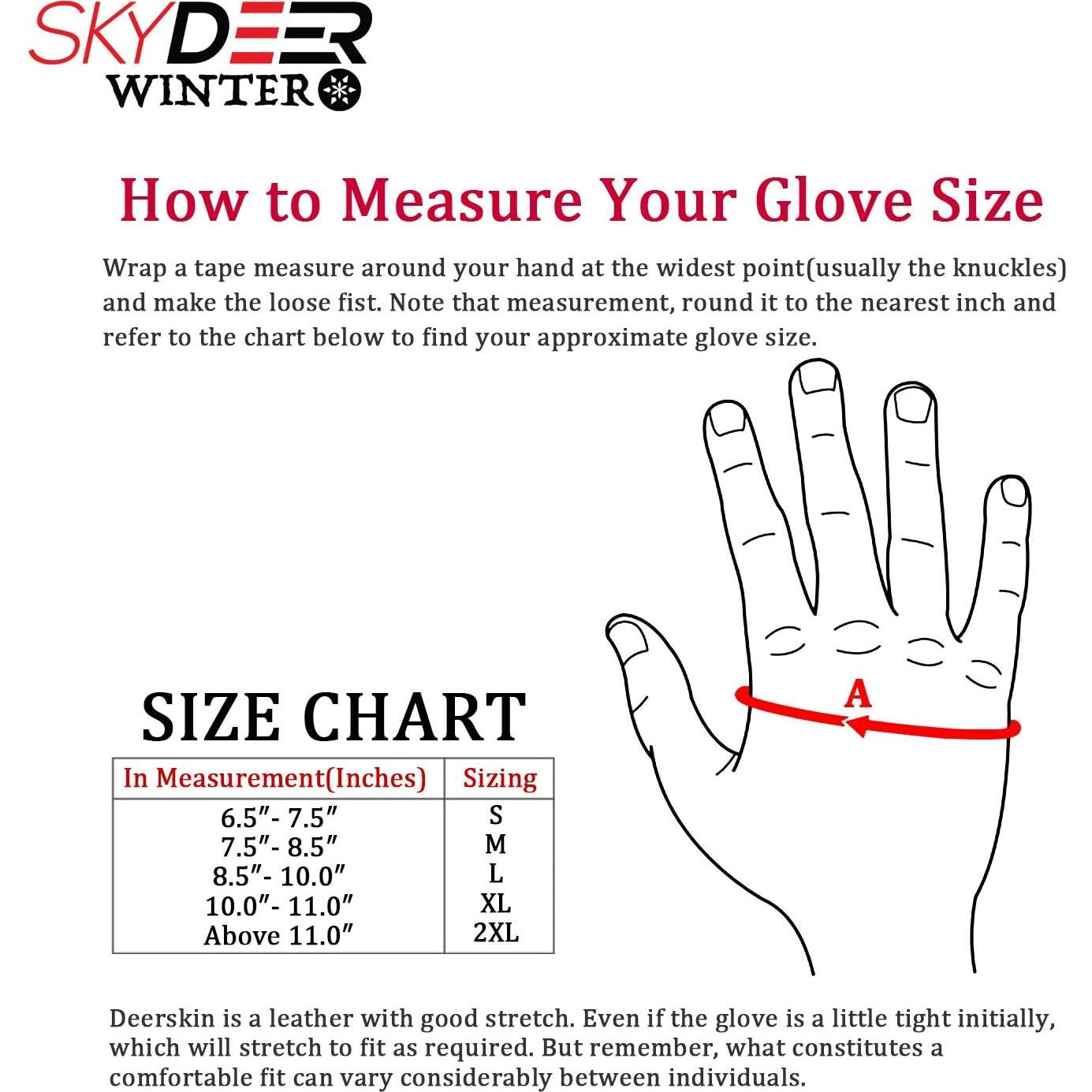 Guantes de Invierno SKYDEER Piel de Ciervo Aislados Térmicamente