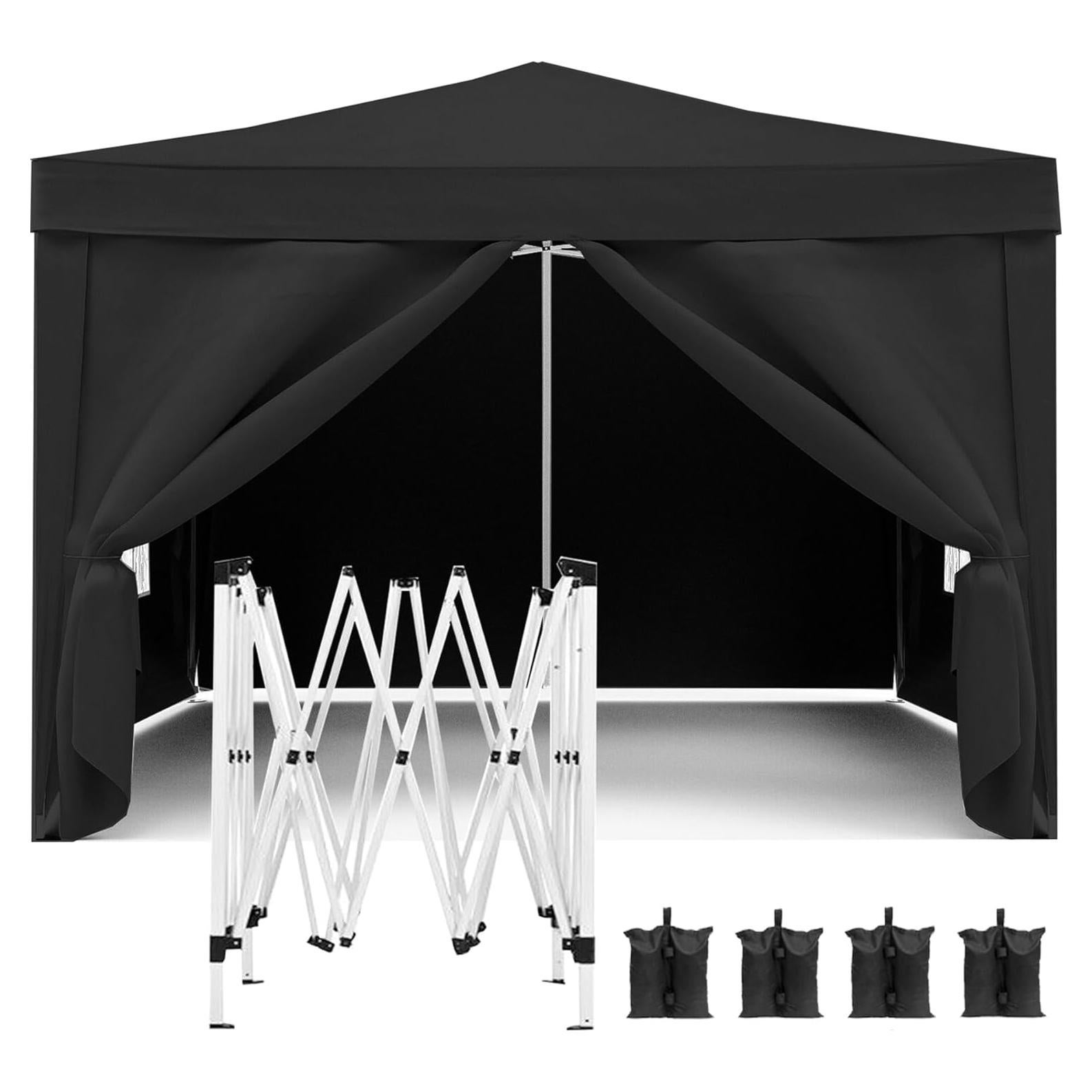 Carpa Pop Up 3x3m Anwick con 4 Paredes Removibles Negra