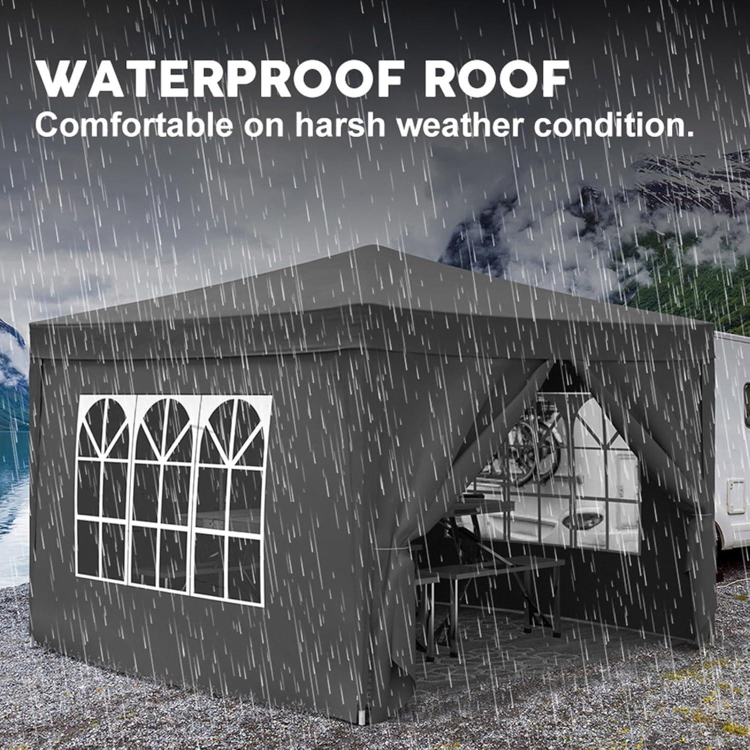 Carpa Pop Up 3x3m Anwick con 4 Paredes Removibles Negra