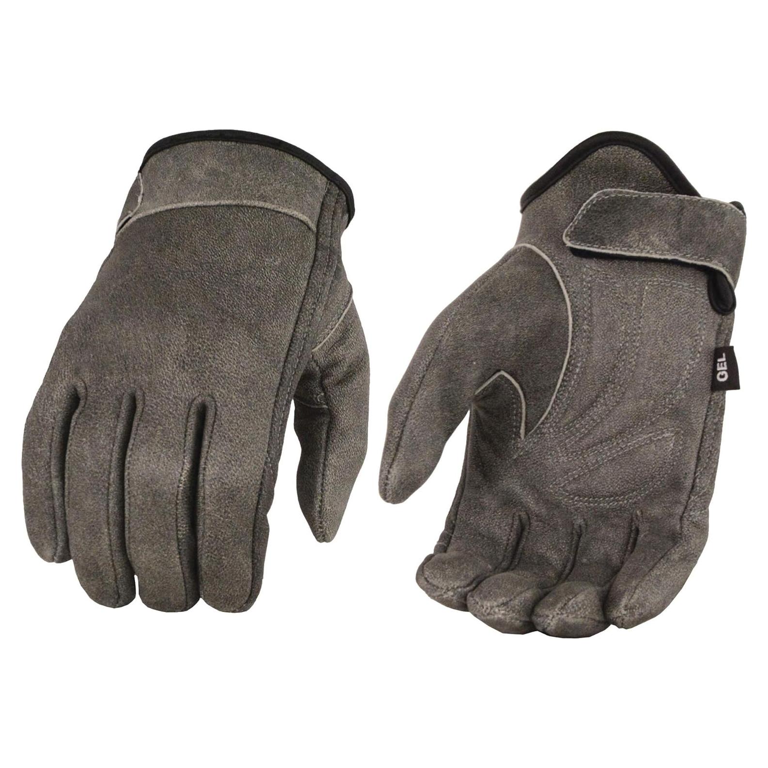 Guantes de Moto Milwaukee Leather MG7511 Cuero Gris 3XL