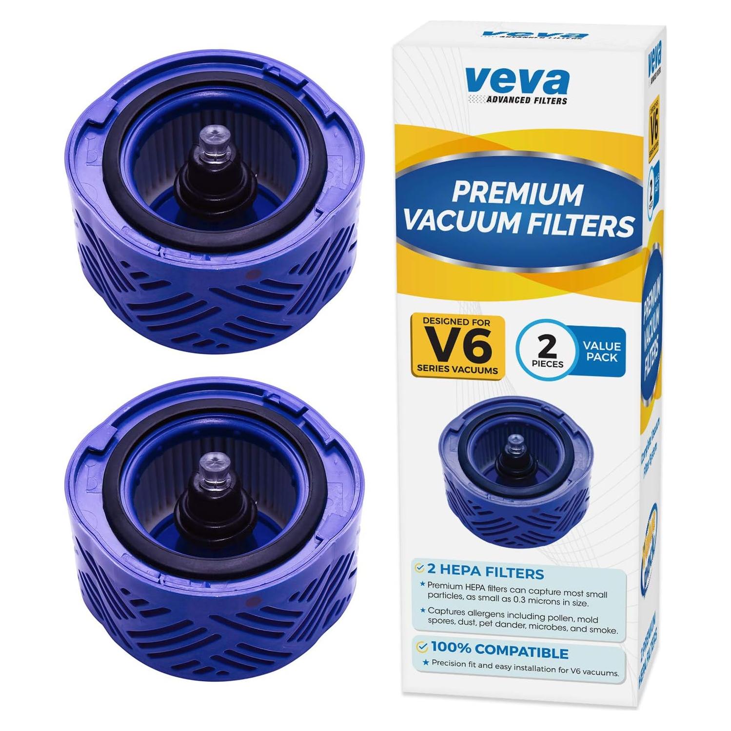 Filtros HEPA Veva de 2 Paquetes para Aspiradora Dyson V6