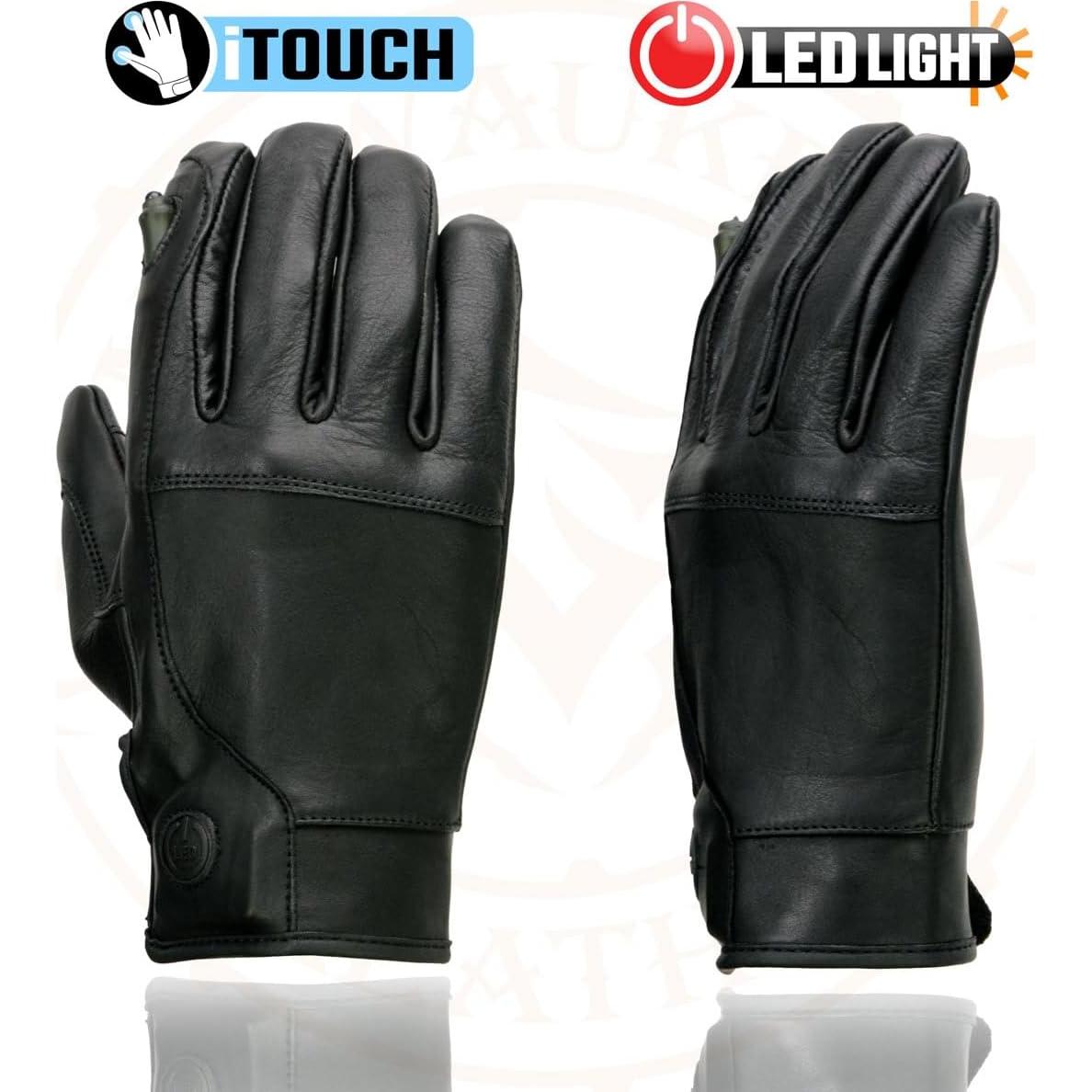 Guantes de moto Milwaukee Leather MG7599 con LED y i-Touch