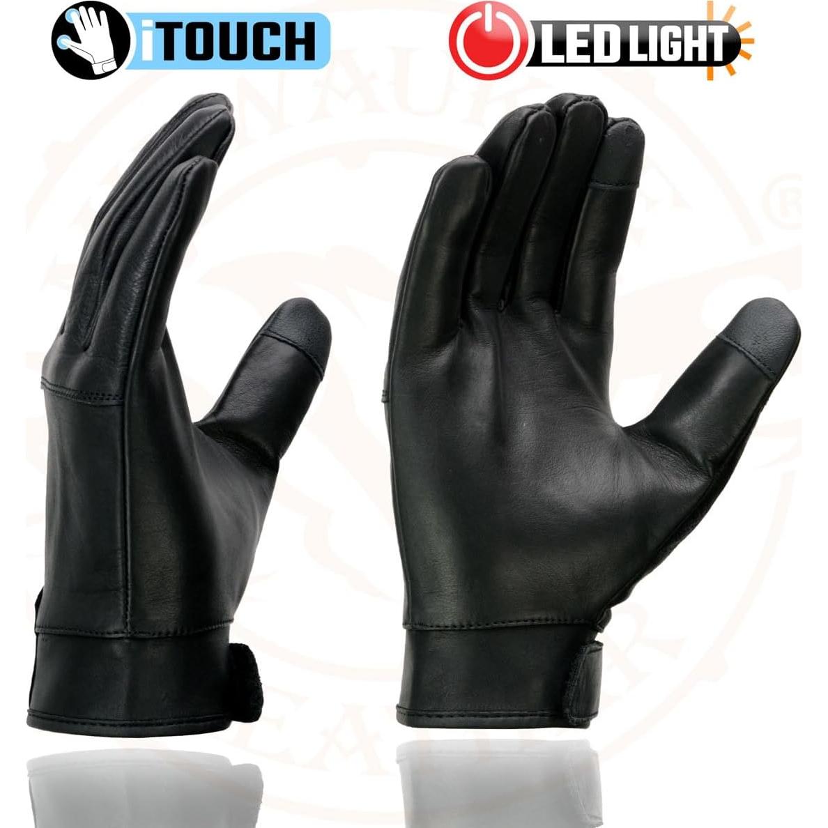 Guantes de moto Milwaukee Leather MG7599 con LED y i-Touch