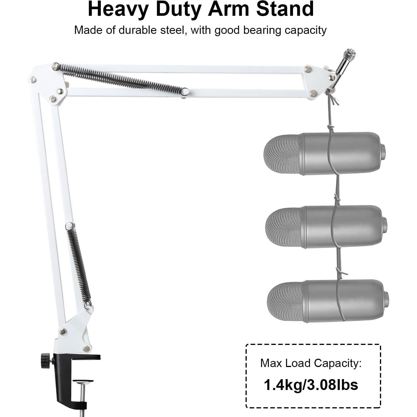 Soporte de Micrófono Blanco YOUSHARES con Filtro Antipop