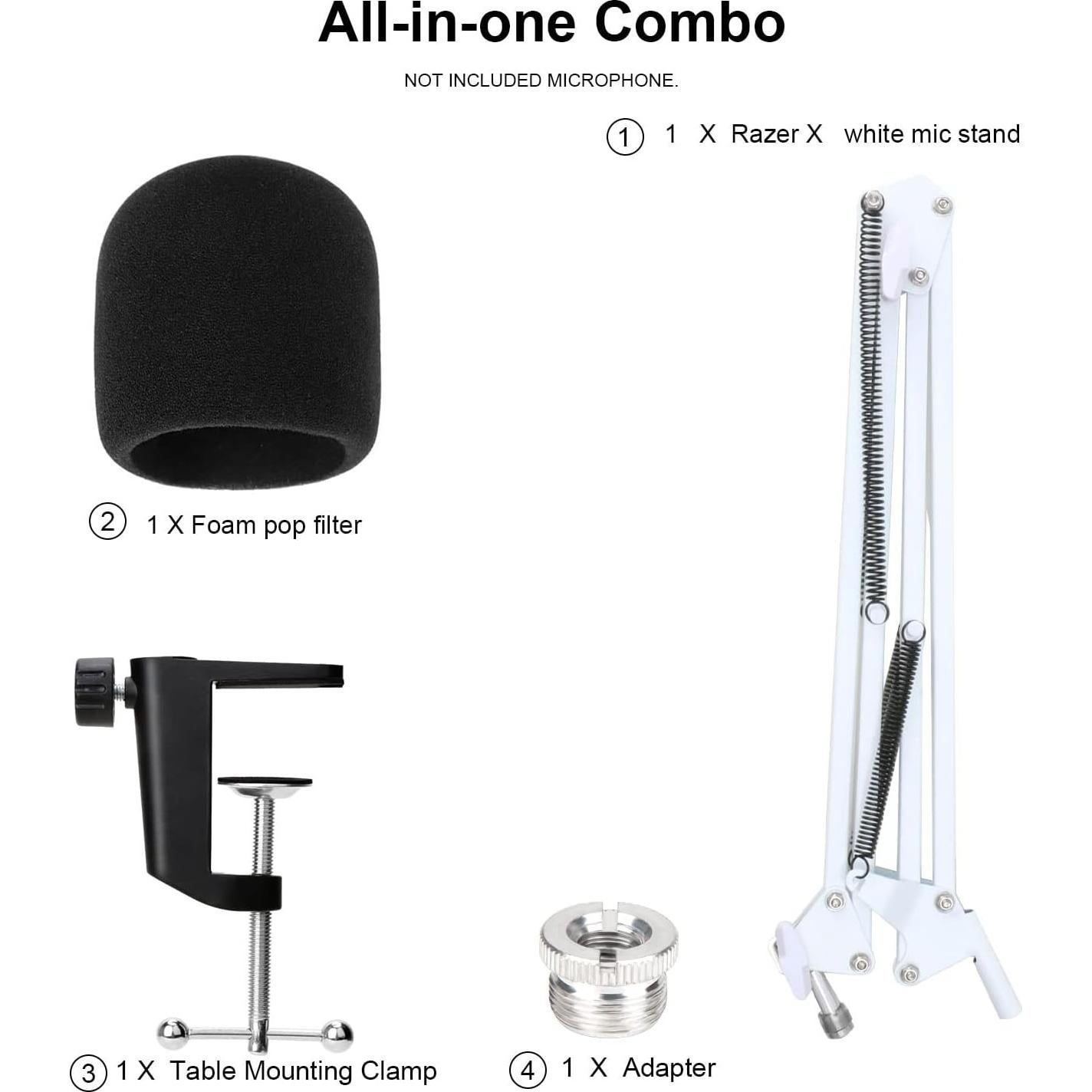 Soporte de Micrófono Blanco YOUSHARES con Filtro Antipop