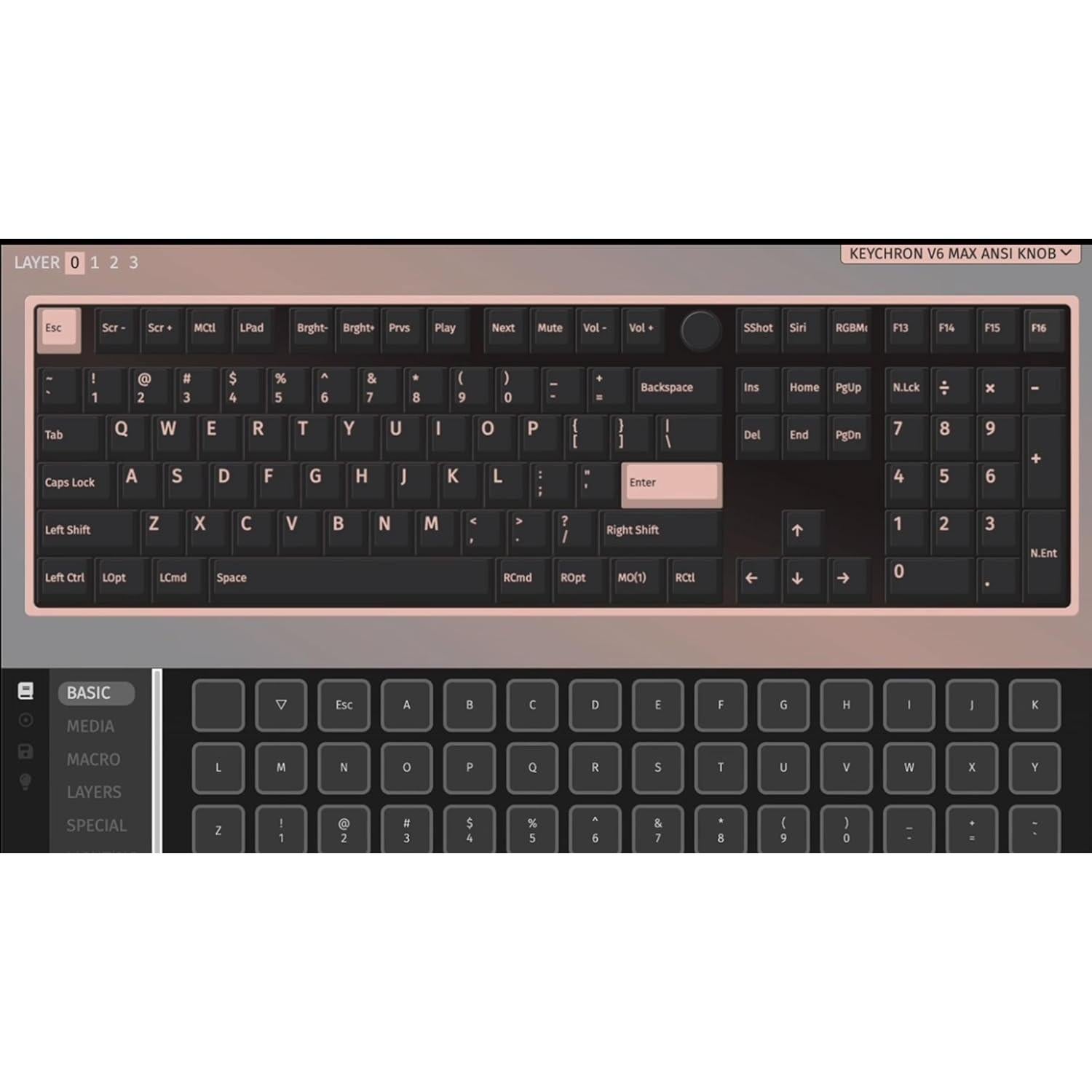 Teclado Mecánico Inalámbrico Keychron V6 Max RGB 100% PBT