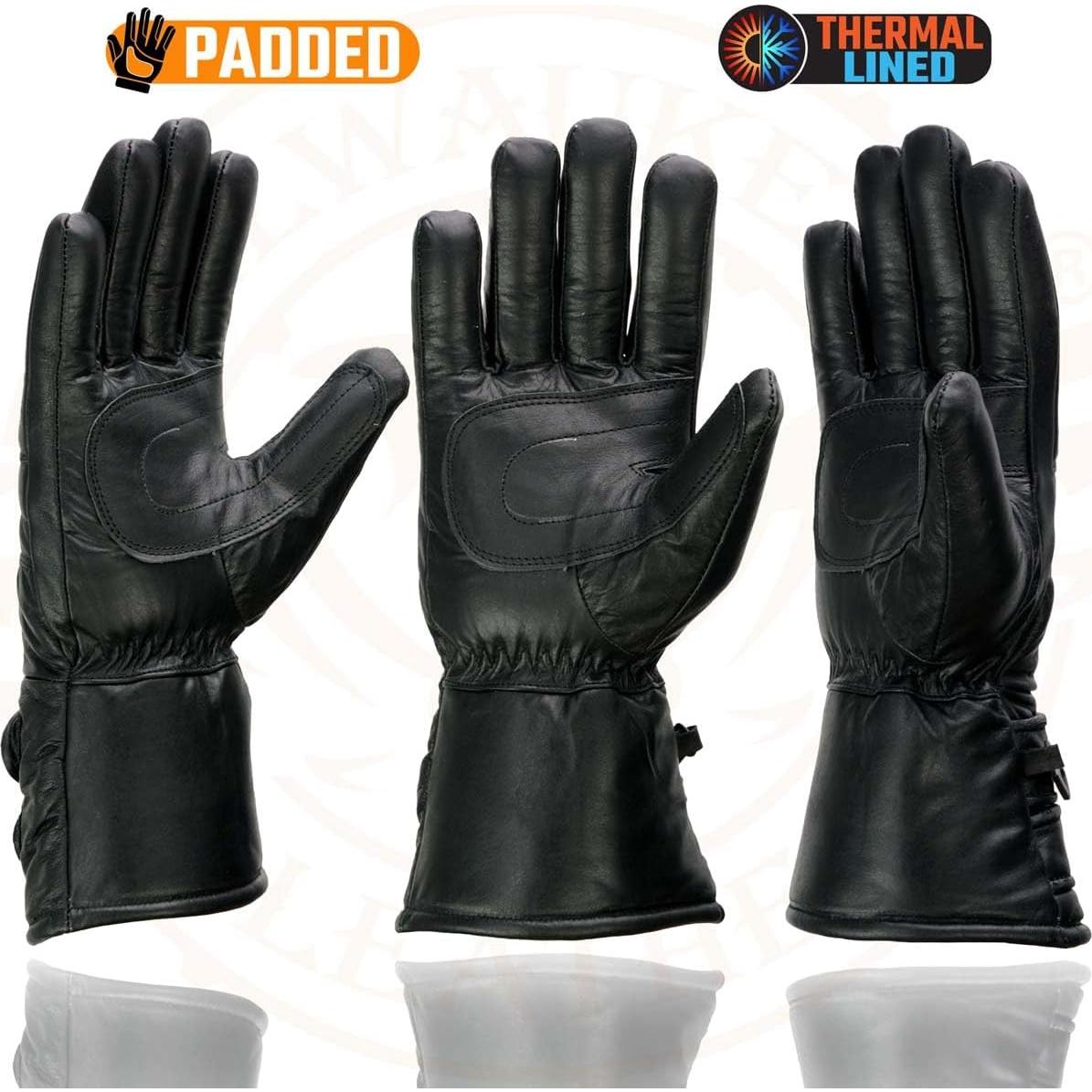 Guantes de motocicleta Milwaukee Leather SH233 de cuero negro