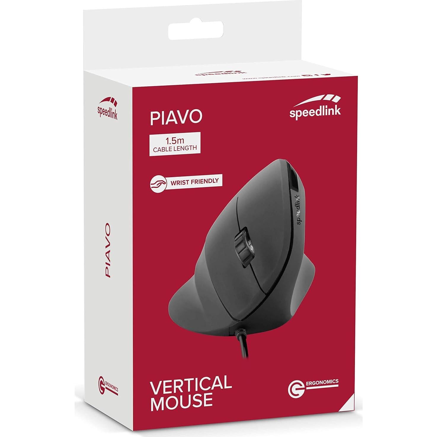 Ratón Vertical Ergonómico Speedlink SL-610019-BK - 800 a 2400 DPI