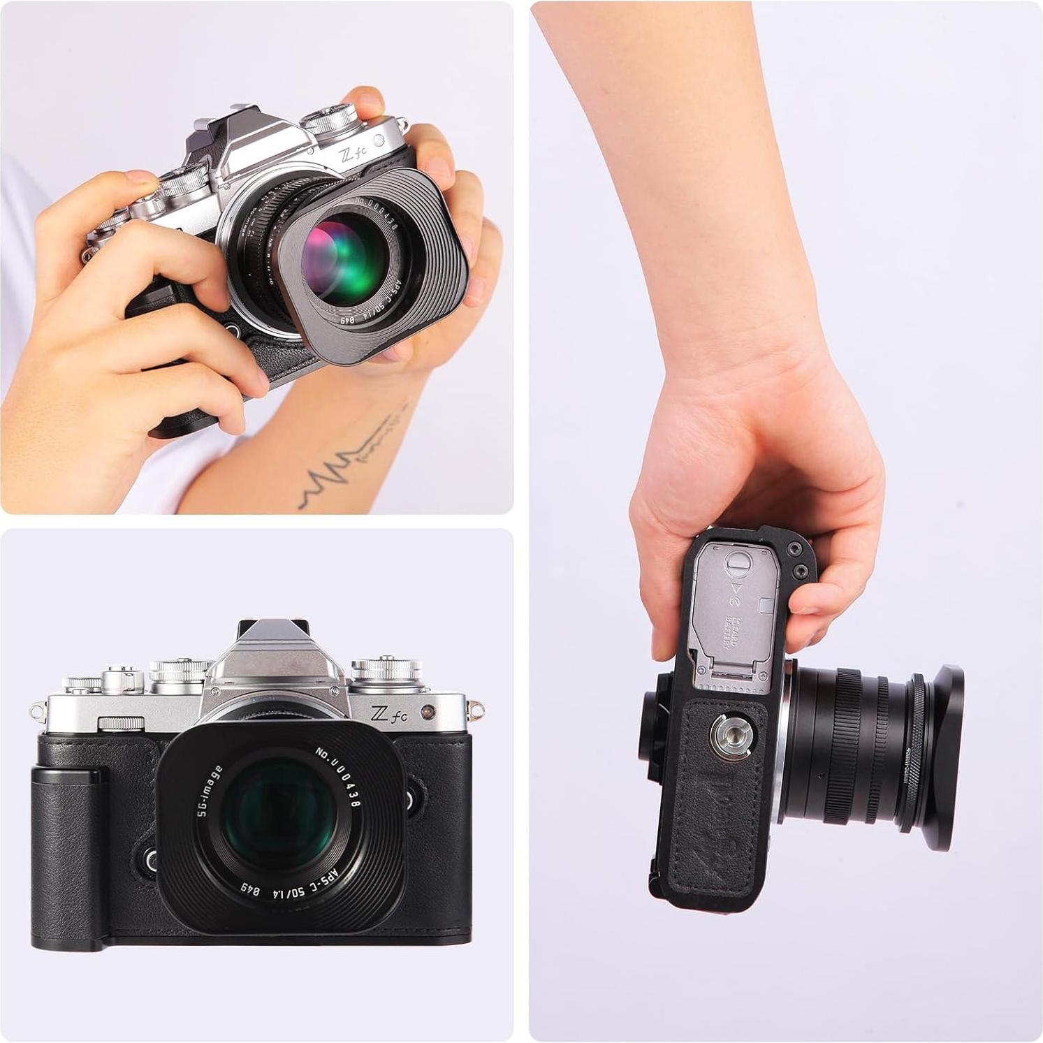 Empuñadura de Cuero Genuino Agaterod para Cámara Nikon Zfc