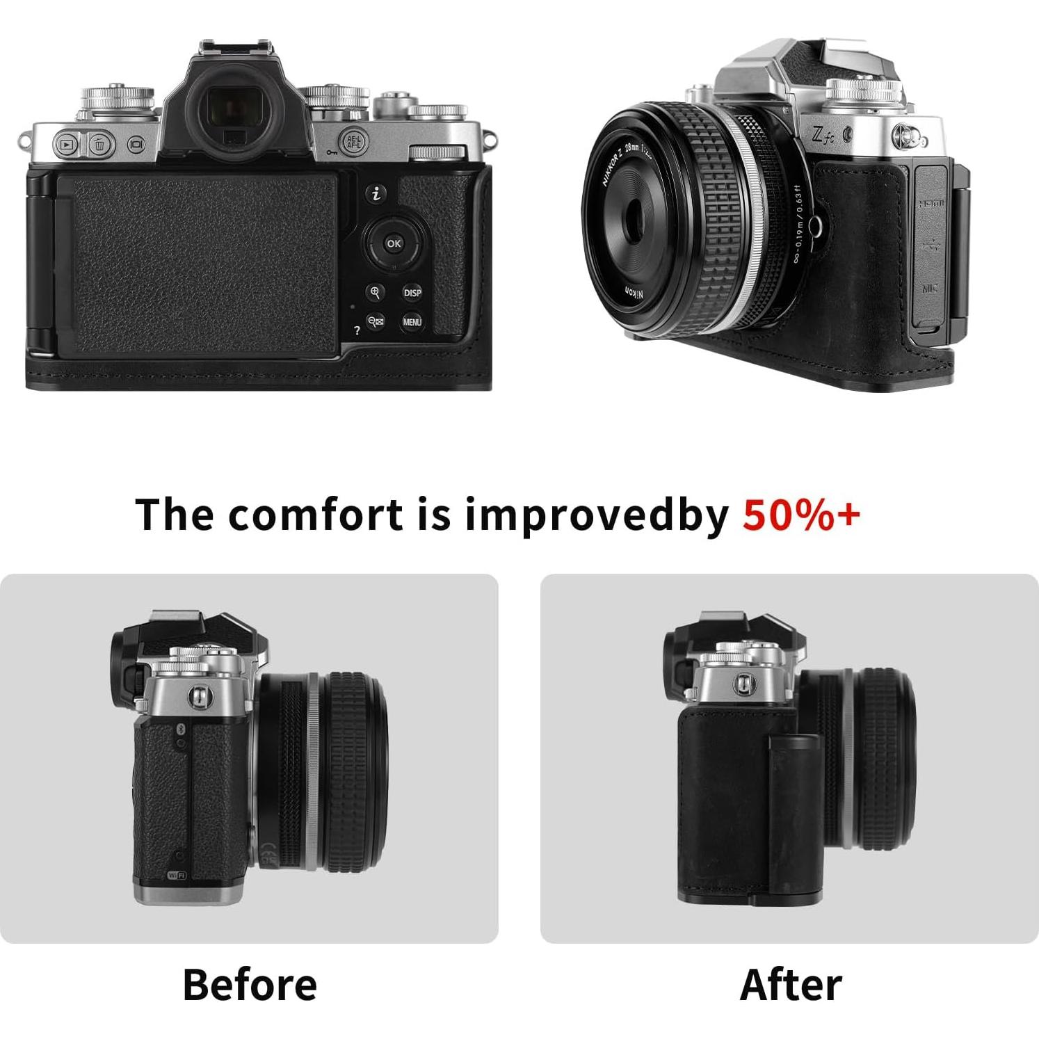 Empuñadura de Cuero Genuino Agaterod para Cámara Nikon Zfc