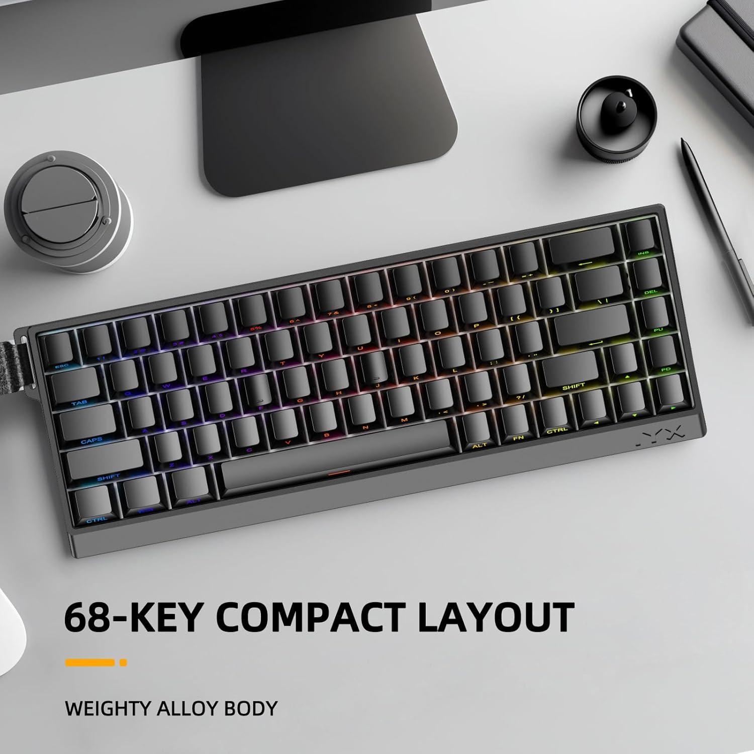 Teclado Mecánico IROK MU68PRO RGB 65% TKL Intercambiable