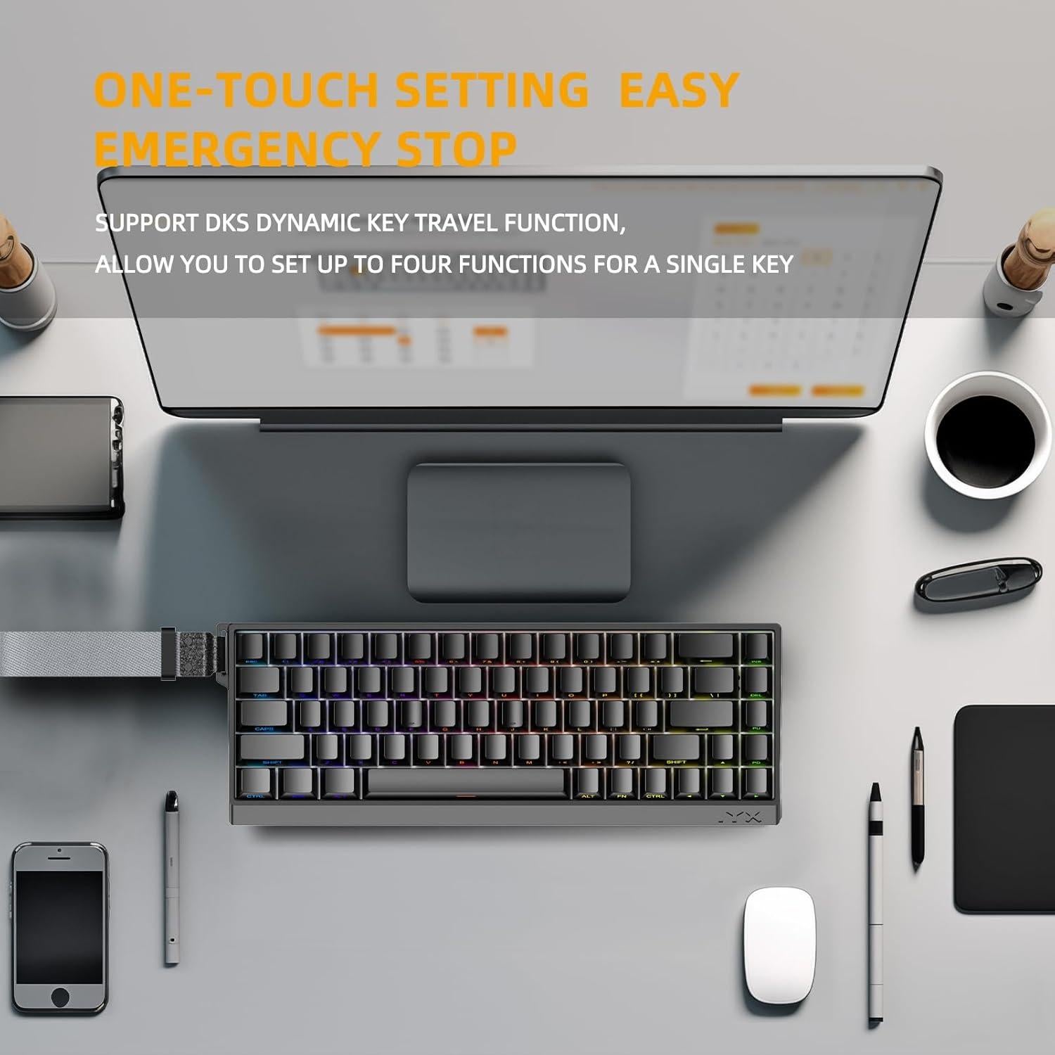 Teclado Mecánico IROK MU68PRO RGB 65% TKL Intercambiable