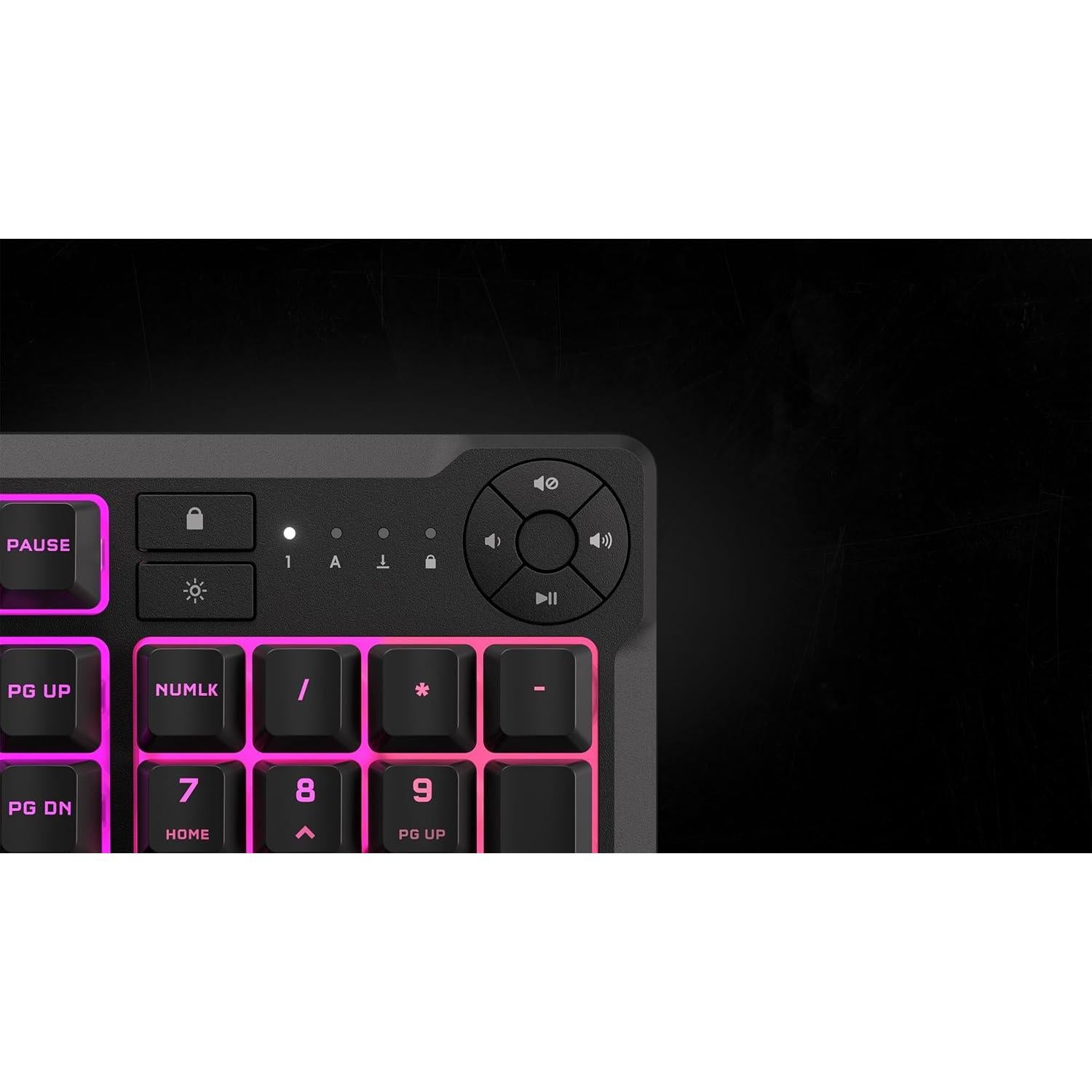 Corsair K55 CORE RGB Membrane Wired Gaming Keyboard – Quiet, Responsive Switches – Spill Resistance – Ten-Zone RGB – Media Keys – iCUE Compatible – QWERTY NA – PC, Mac – Black