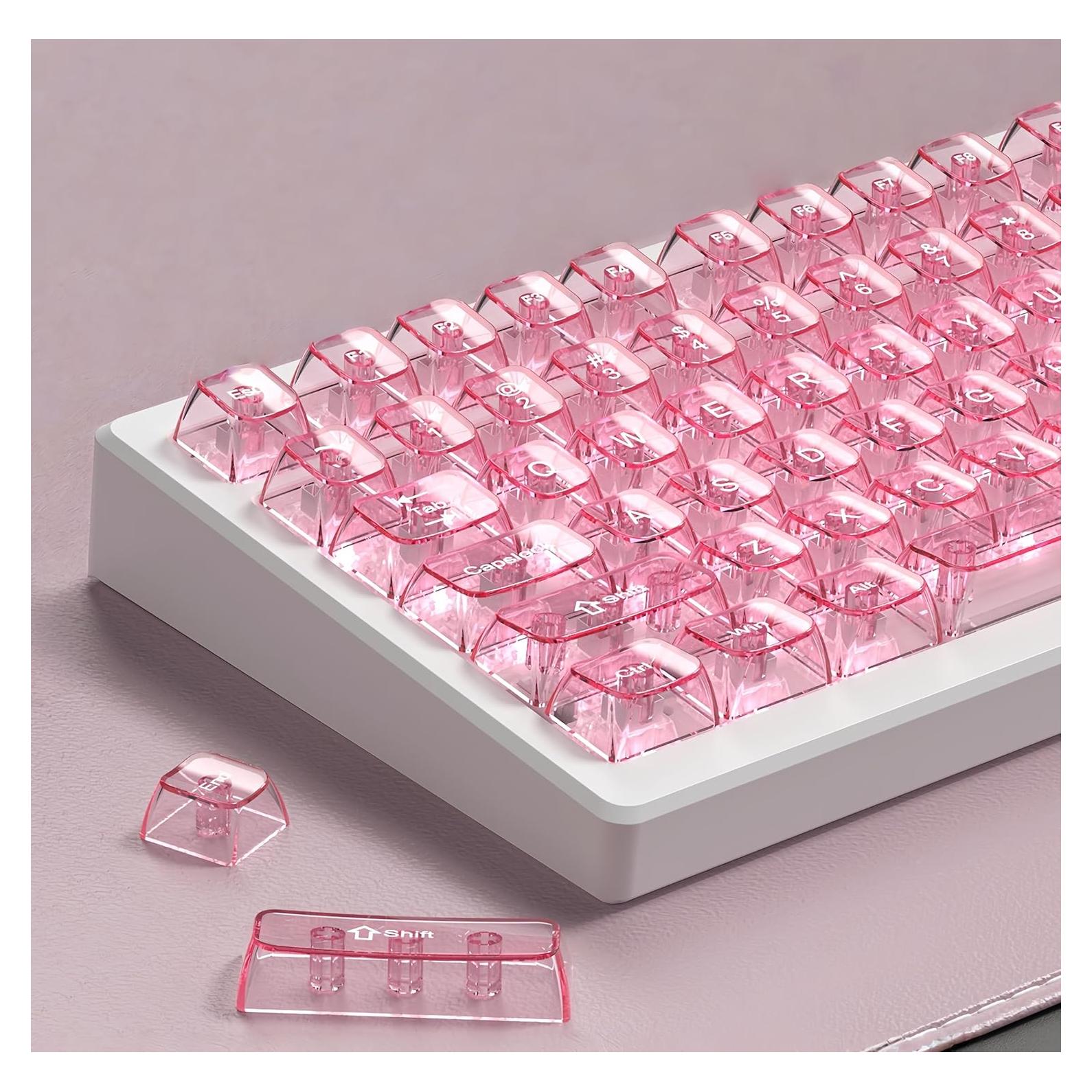 Tapas de Teclado Transparentes MDA Dagaladoo Rosa 115 Teclas